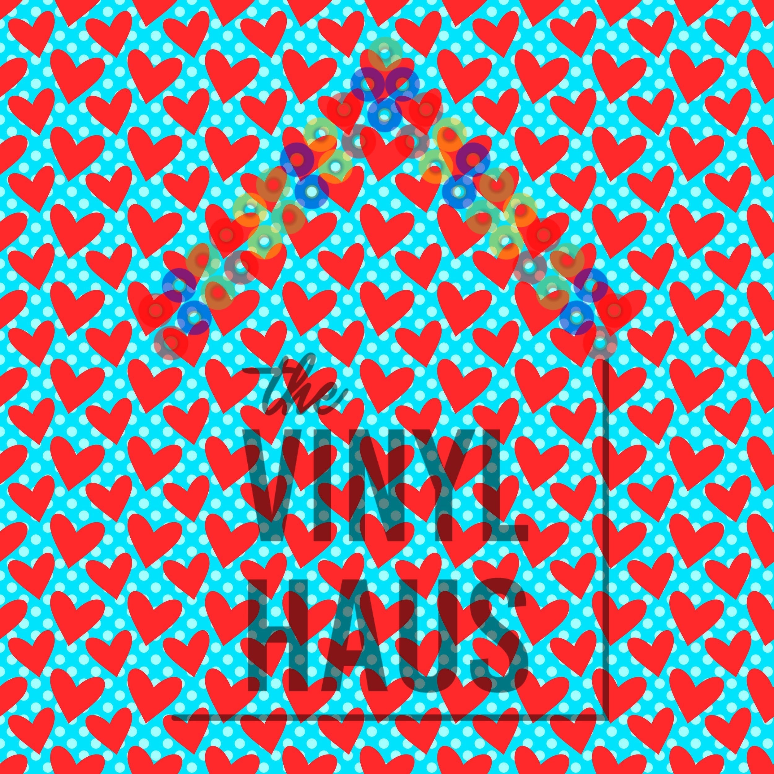 Red Heart Pattern Vinyl 12" x 12" - The Vinyl Haus Main image