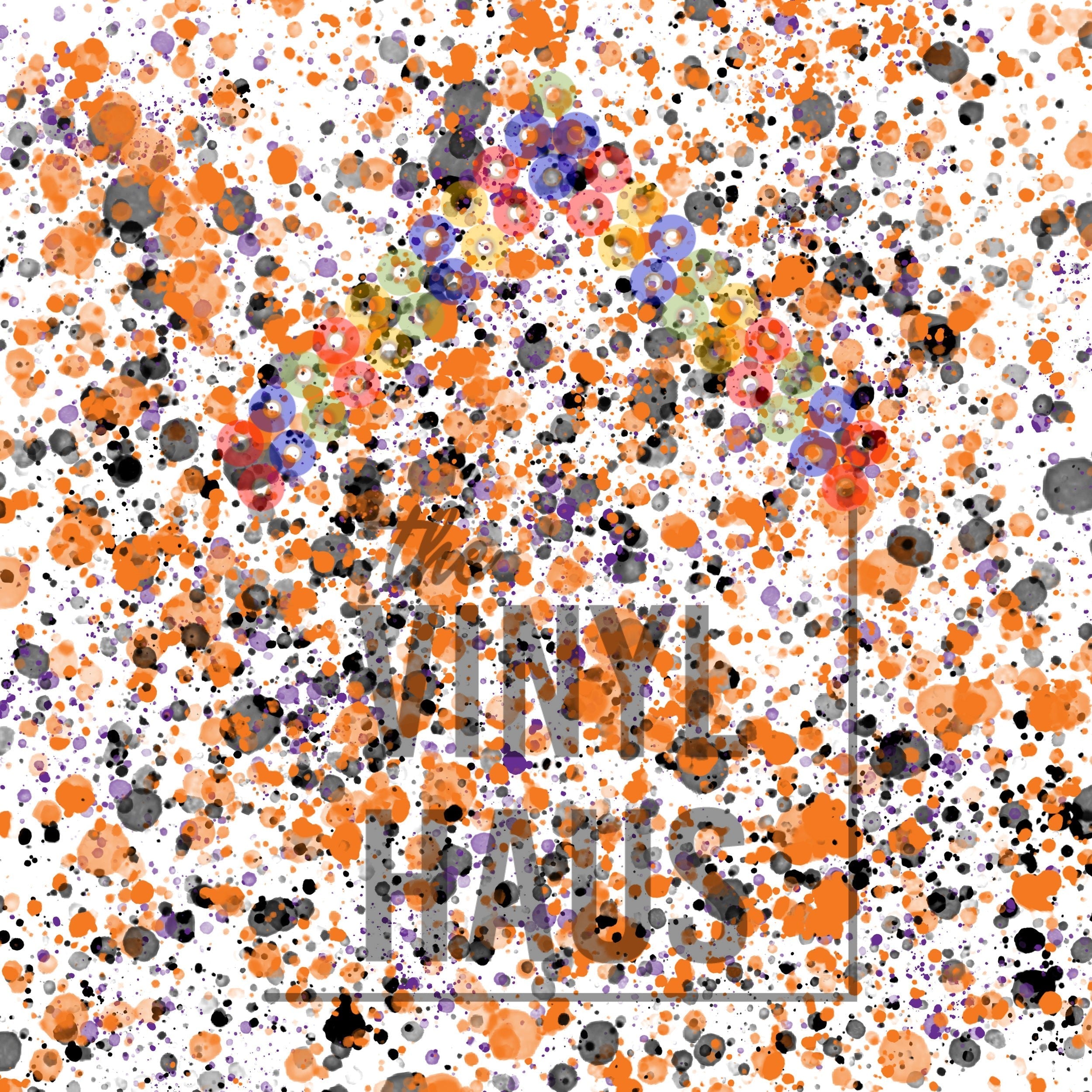 Paint Splatter Halloween Pattern Vinyl 12" x 12" - The Vinyl Haus Main image