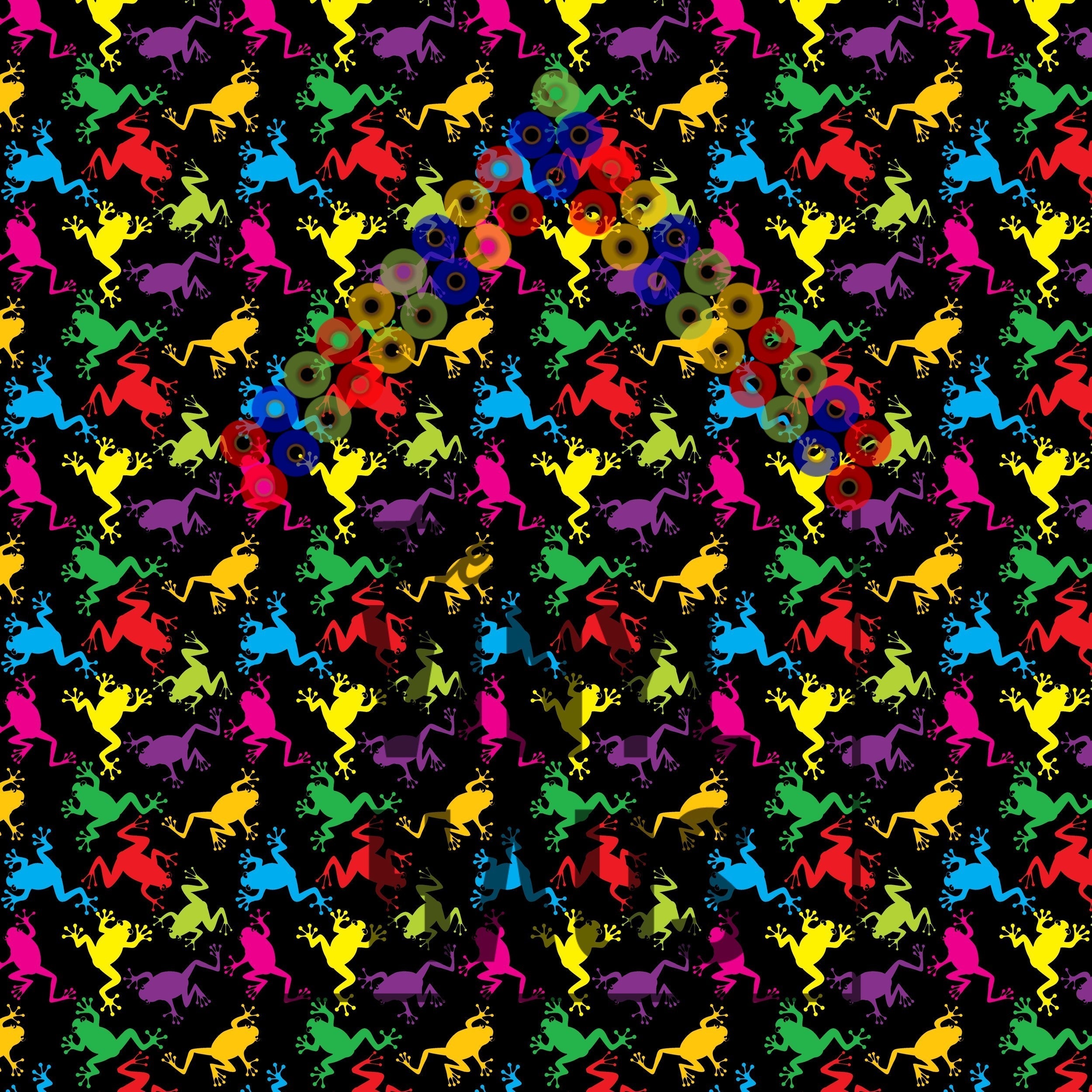 Colorful Frogs Pattern Vinyl 12" x 12" - The Vinyl Haus