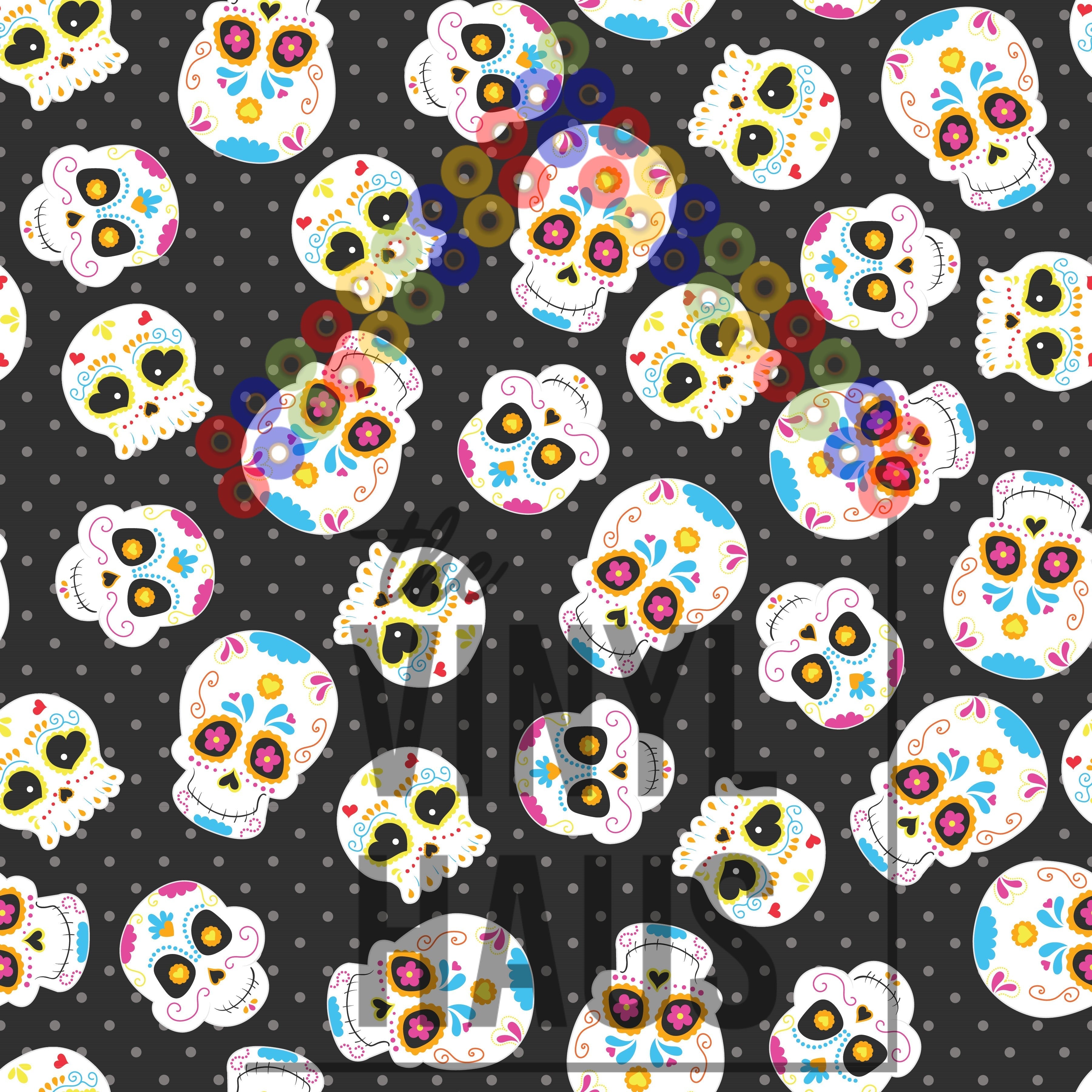 Sugar Skulls Pattern Vinyl 12" x 12" - The Vinyl Haus