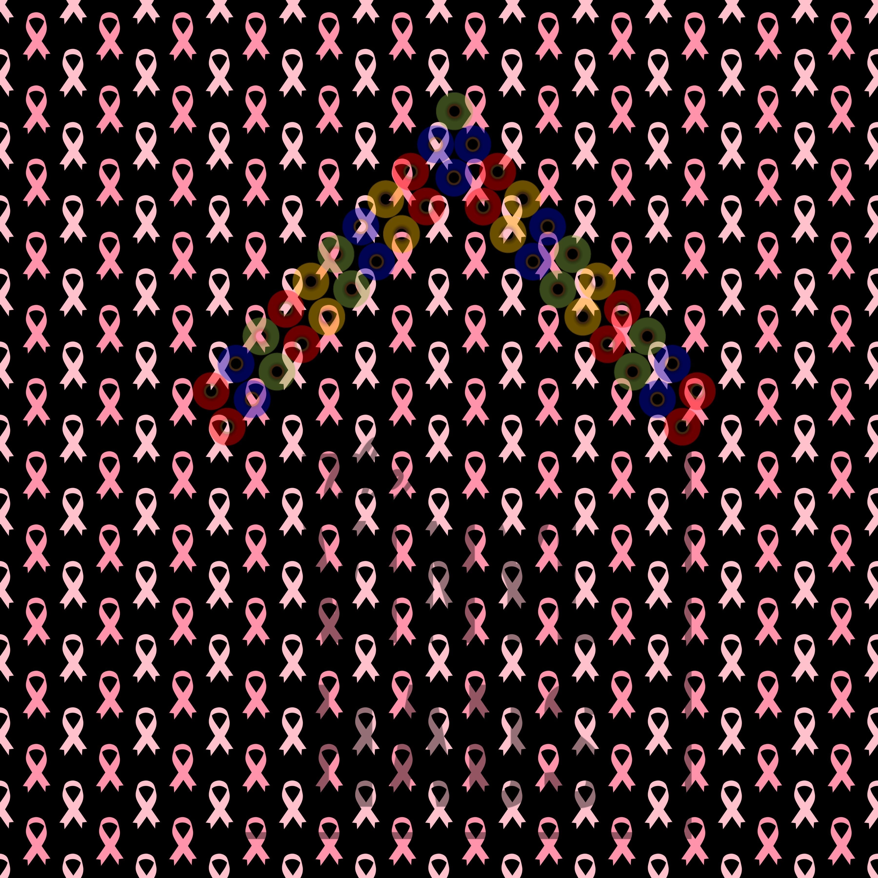 Breast Cancer Ribbons Pattern Vinyl 12" x 12" - The Vinyl Haus Main image