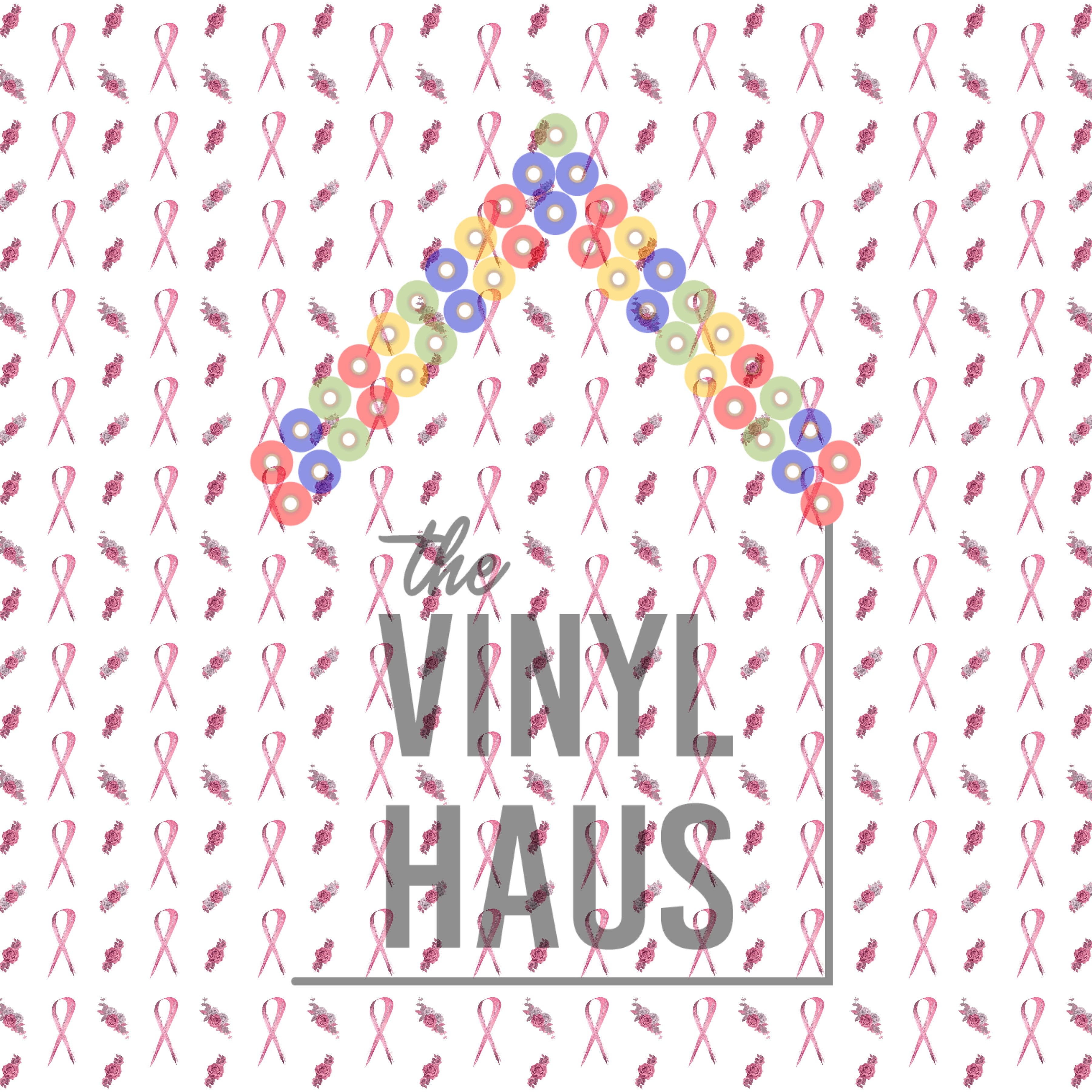 Breast Cancer Ribbons Pattern Vinyl 12" x 12" - The Vinyl Haus Main image