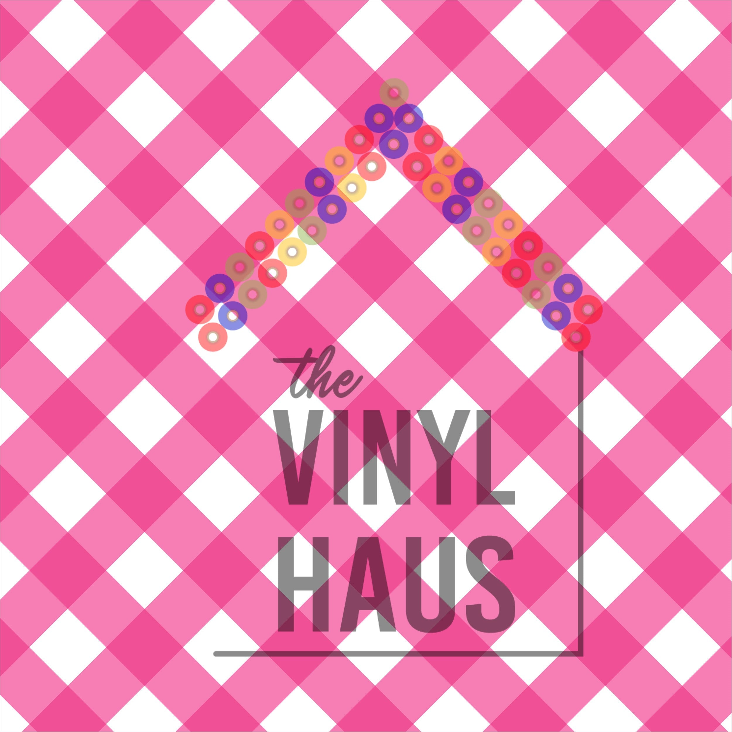 Pink Gingham Pattern Vinyl 12" x 12" - The Vinyl Haus Main image