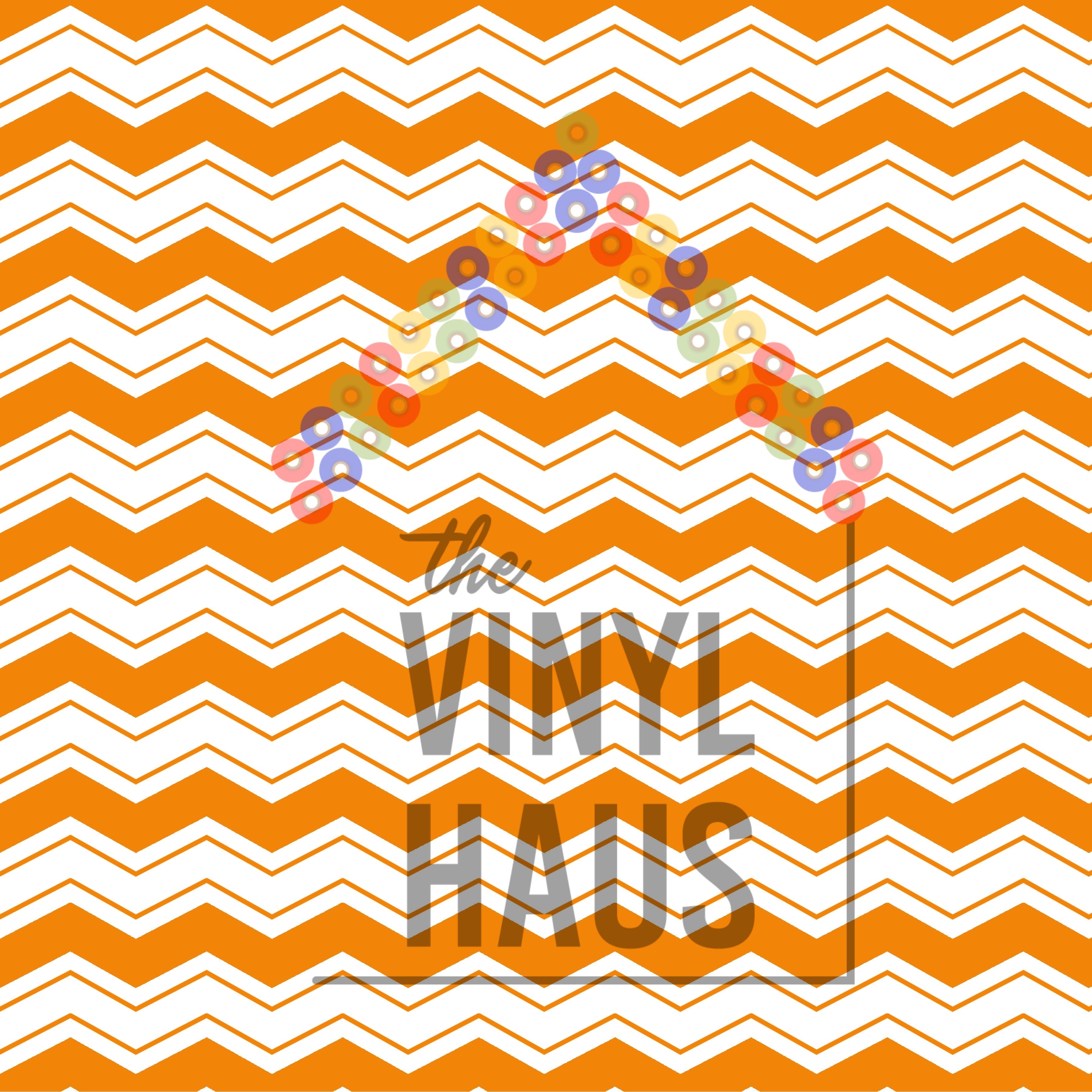 Orange and White Chevron Pattern Vinyl 12" x 12" - The Vinyl Haus Main image