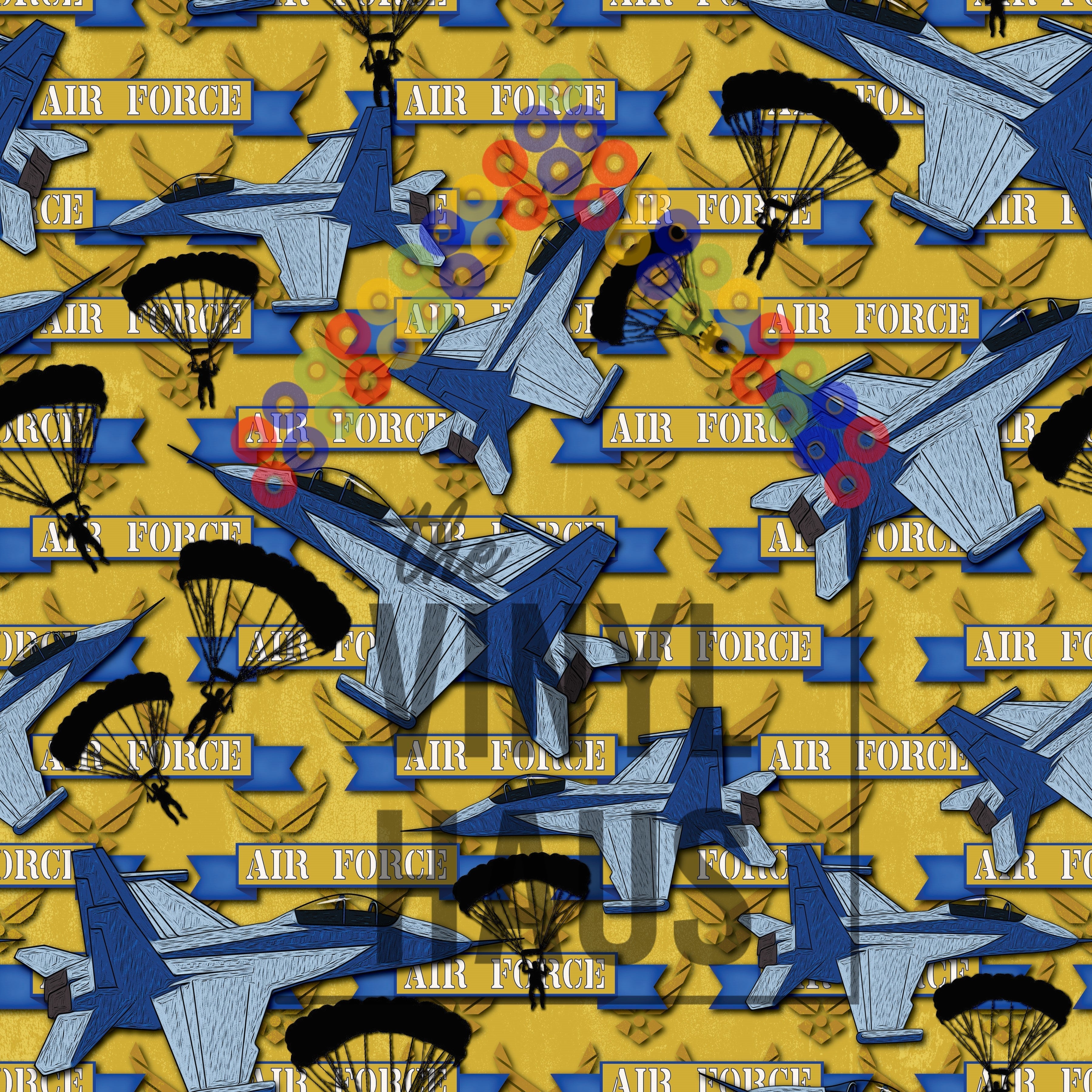 Air Force Jets Pattern Vinyl 12" x 12" - The Vinyl Haus