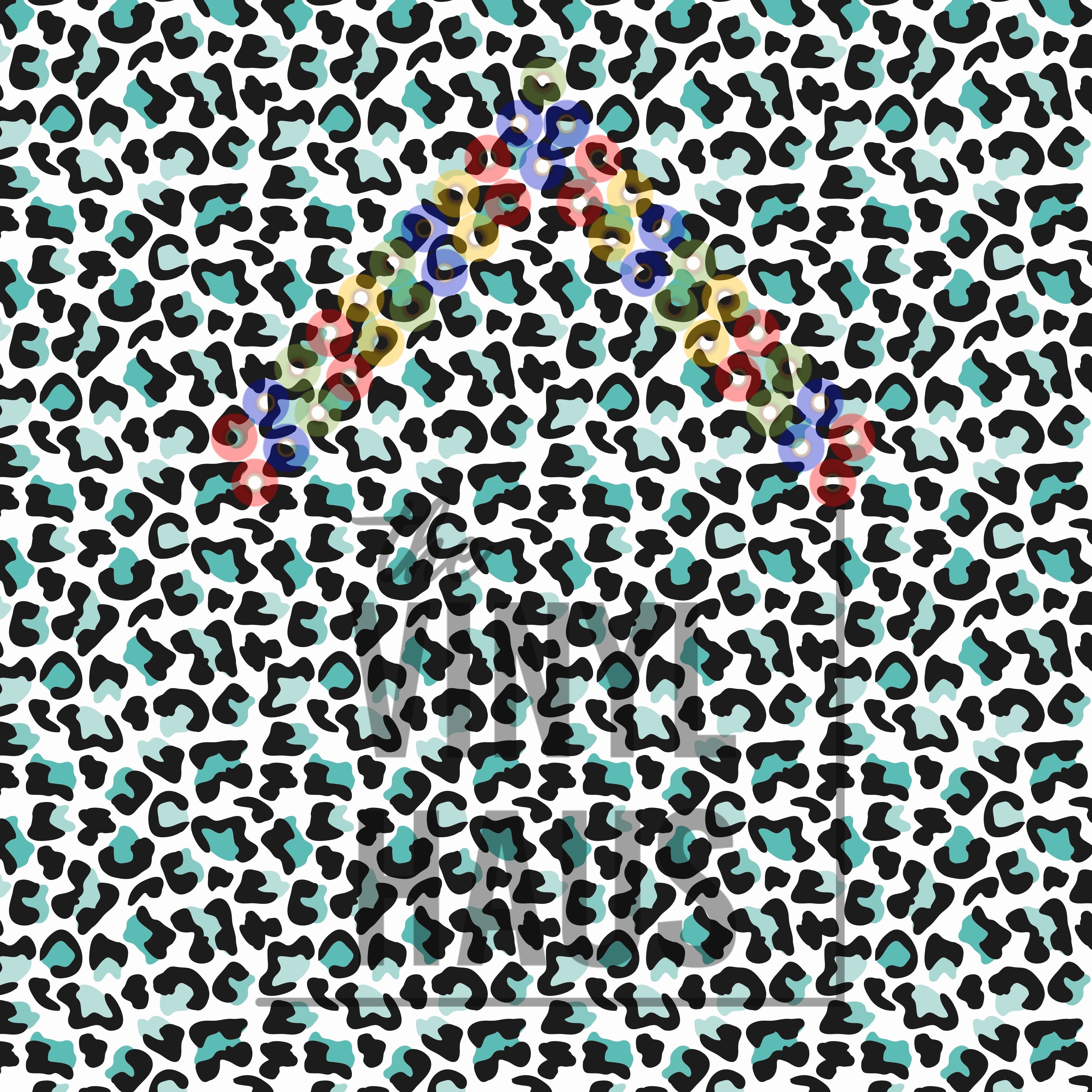 White and Blue Cheetah Print Pattern Vinyl 12" x 12" - The Vinyl Haus Main image