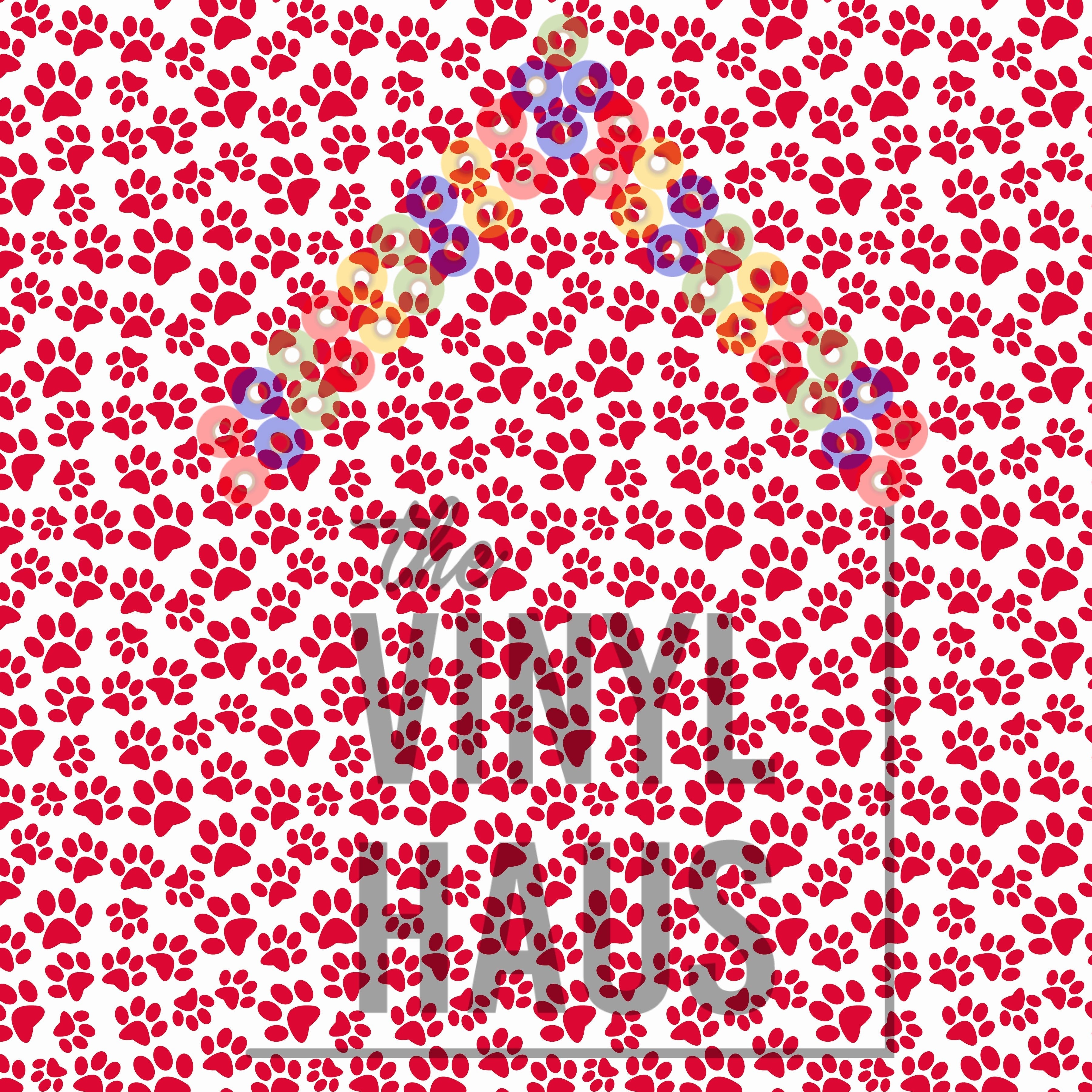 Cougar Paw Print Pattern Vinyl 12" x 12" - The Vinyl Haus Main image