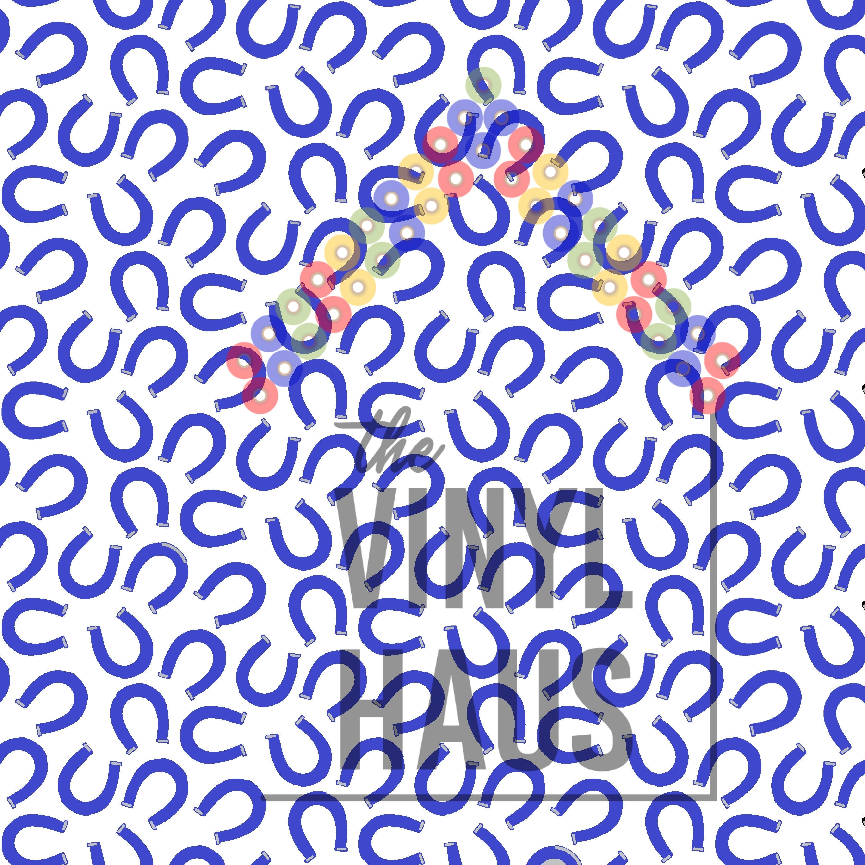 Blue Horseshoe Pattern Vinyl 12" x 12" - The Vinyl Haus Main image