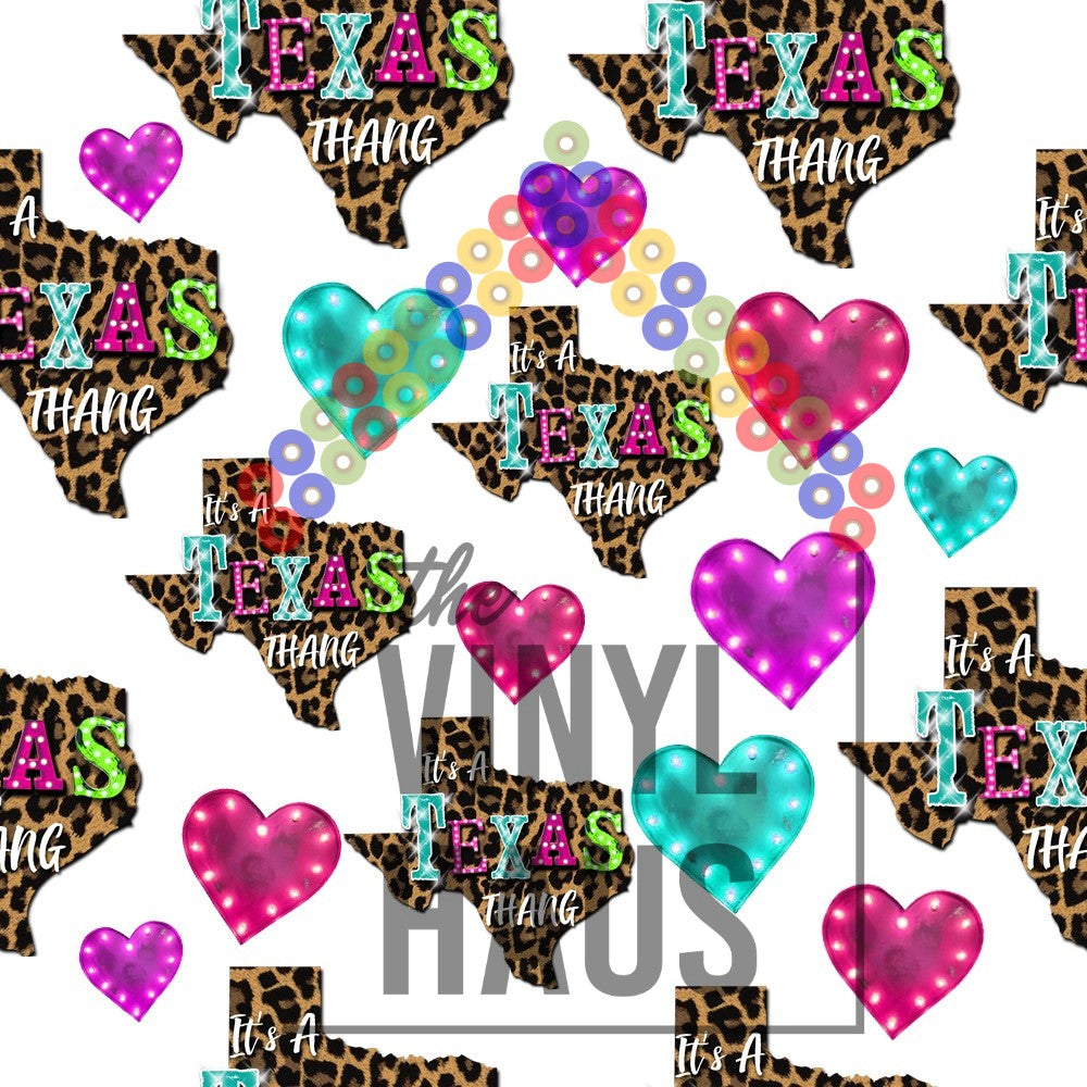 Texas Thang with Hearts Pattern Vinyl 12" x 12" - The Vinyl Haus Main image