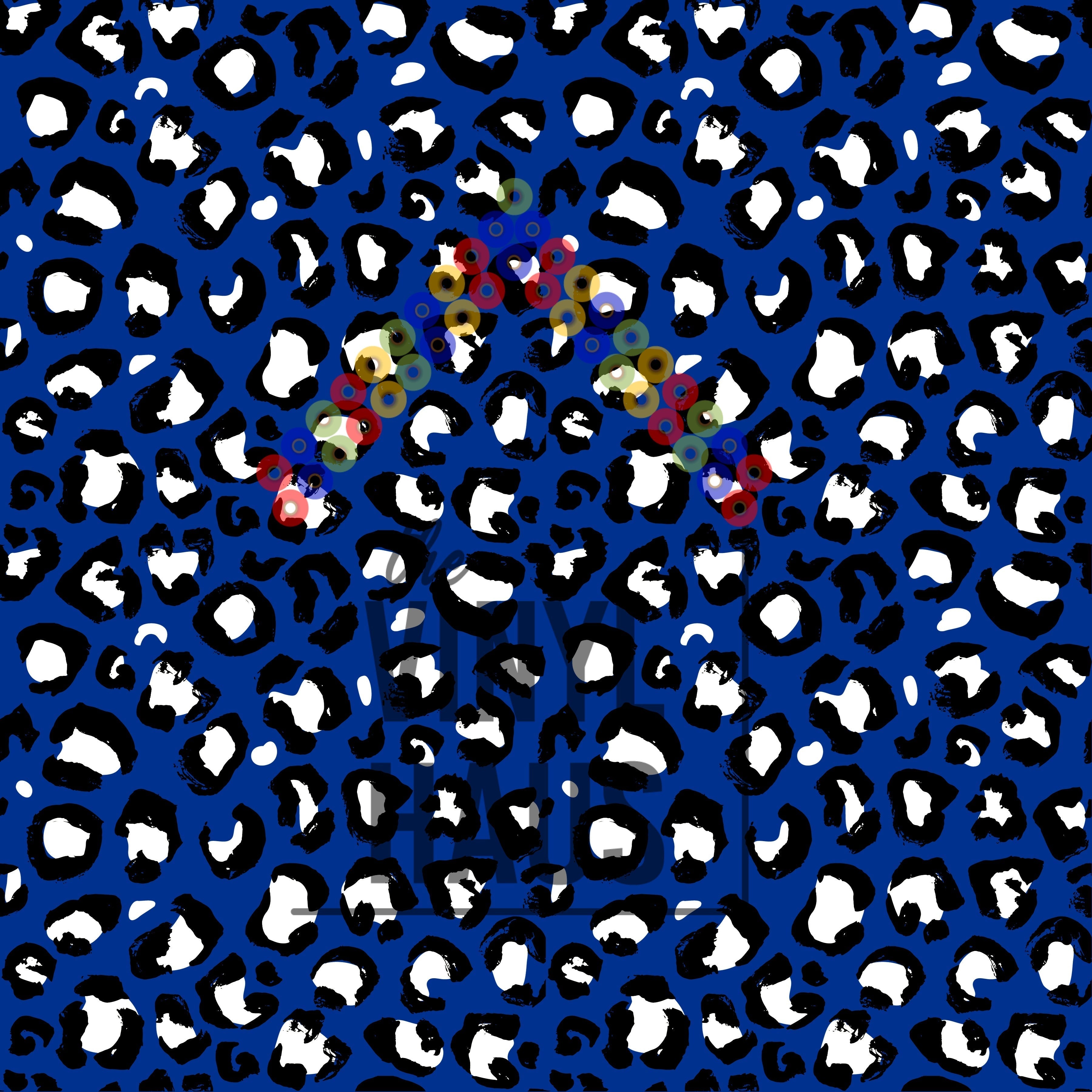 Blue Cheetah Print Pattern Vinyl 12" x 12" - The Vinyl Haus