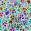 Sugar Skull Blue Background Pattern Vinyl 12" x 12" - The Vinyl Haus
