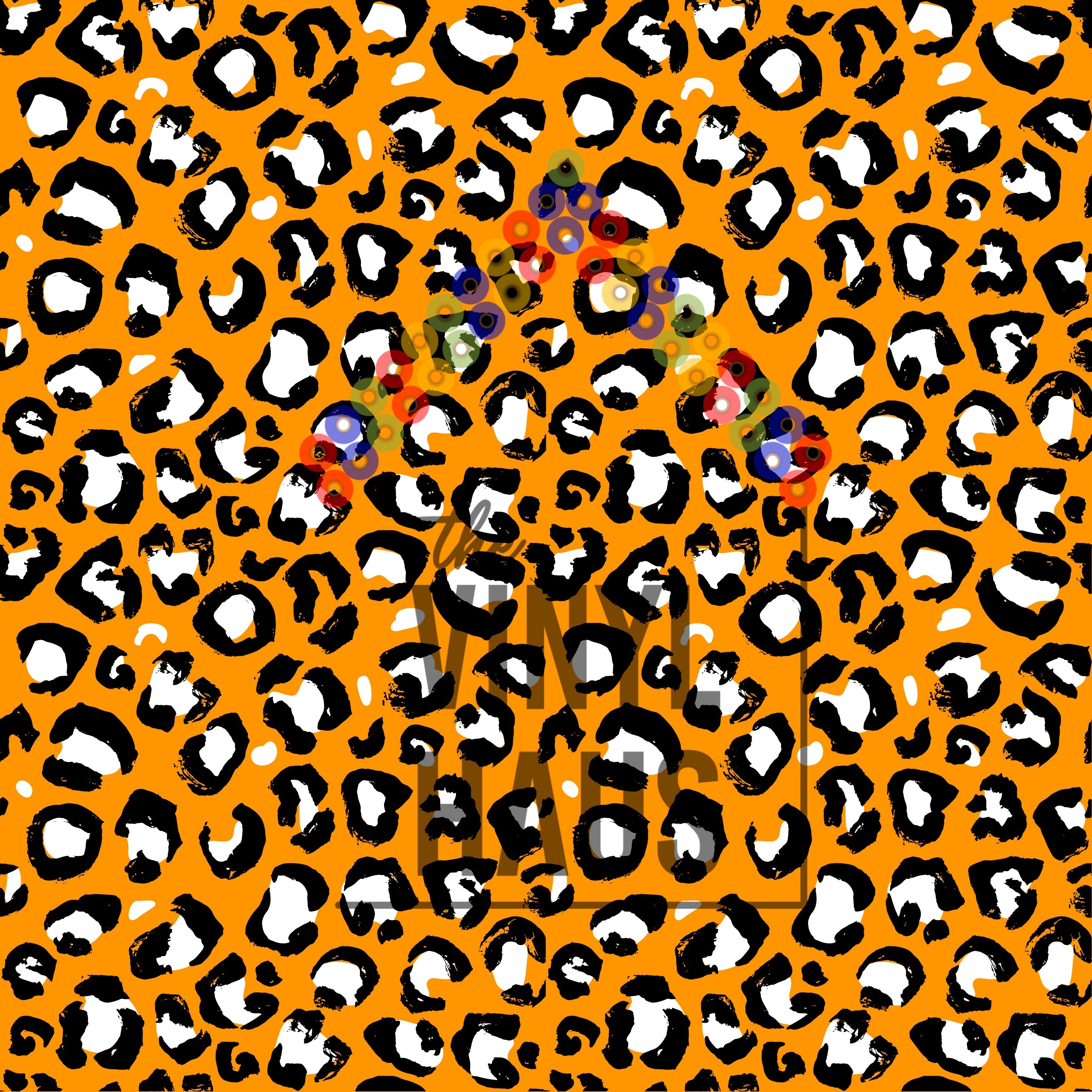 Orange Cheetah Print Pattern Vinyl 12" x 12" - The Vinyl Haus Main image