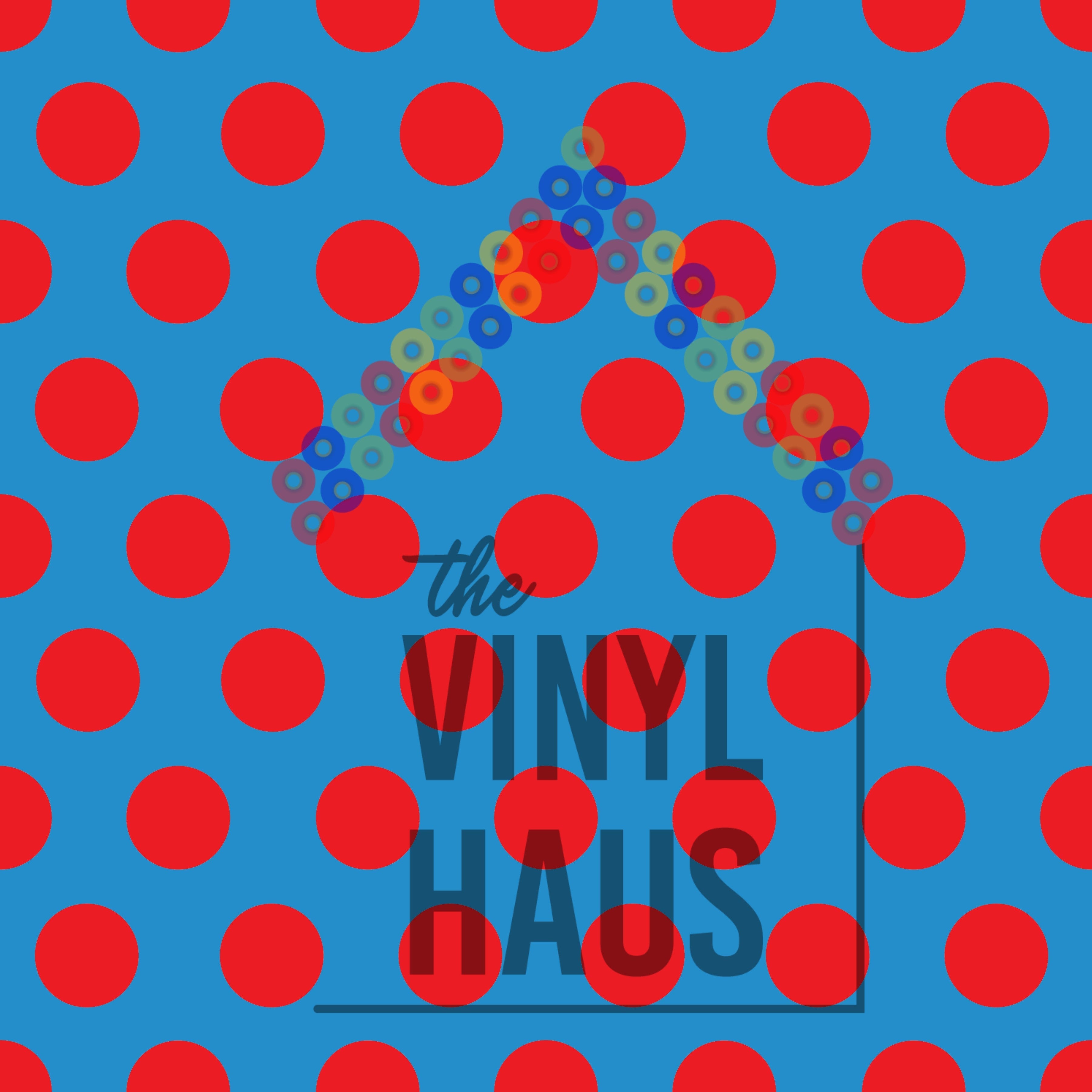 Red Polka Dot Blue background Pattern Vinyl 12" x 12" - The Vinyl Haus Main image