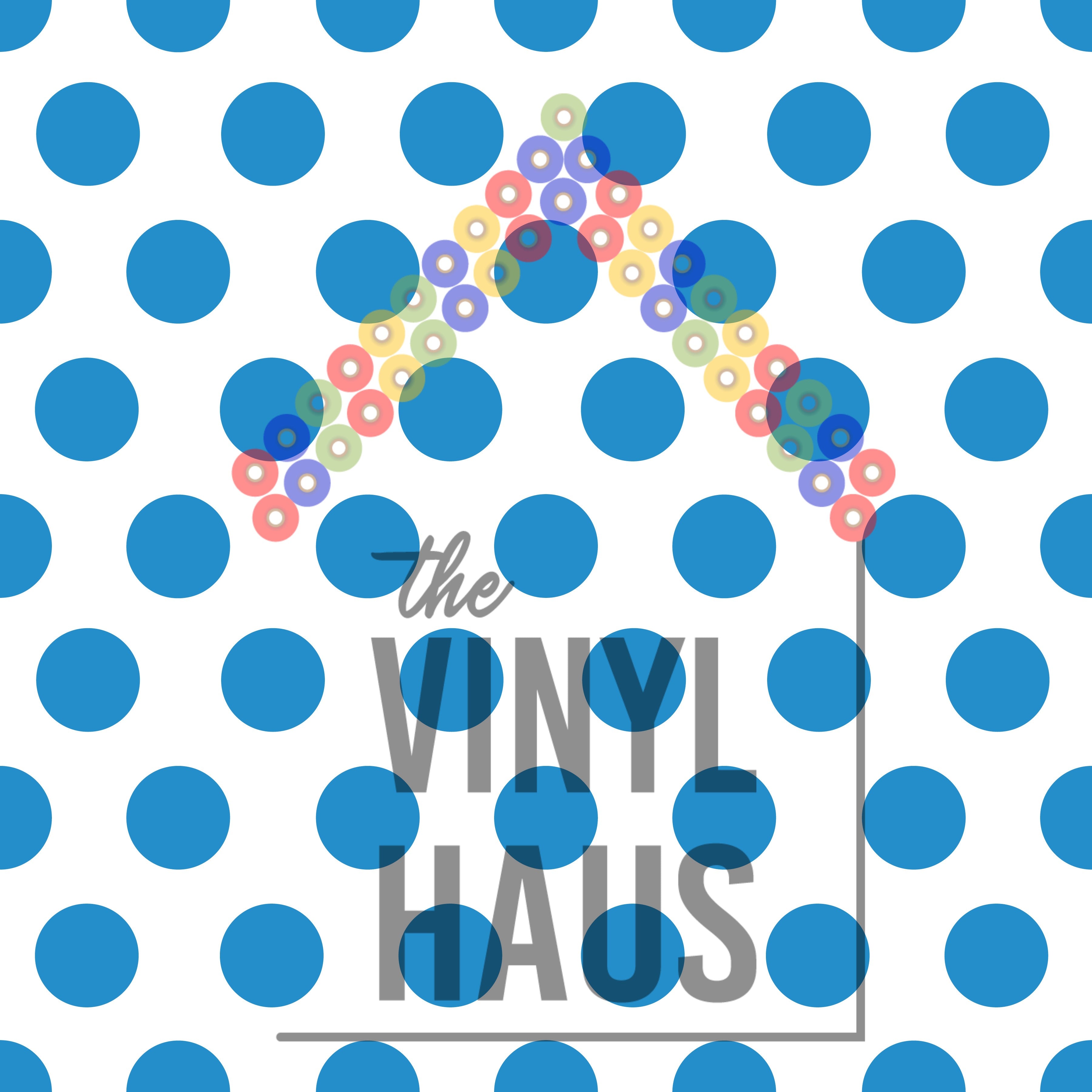 Blue Polka Dot White background Pattern Vinyl 12" x 12" - The Vinyl Haus Main image