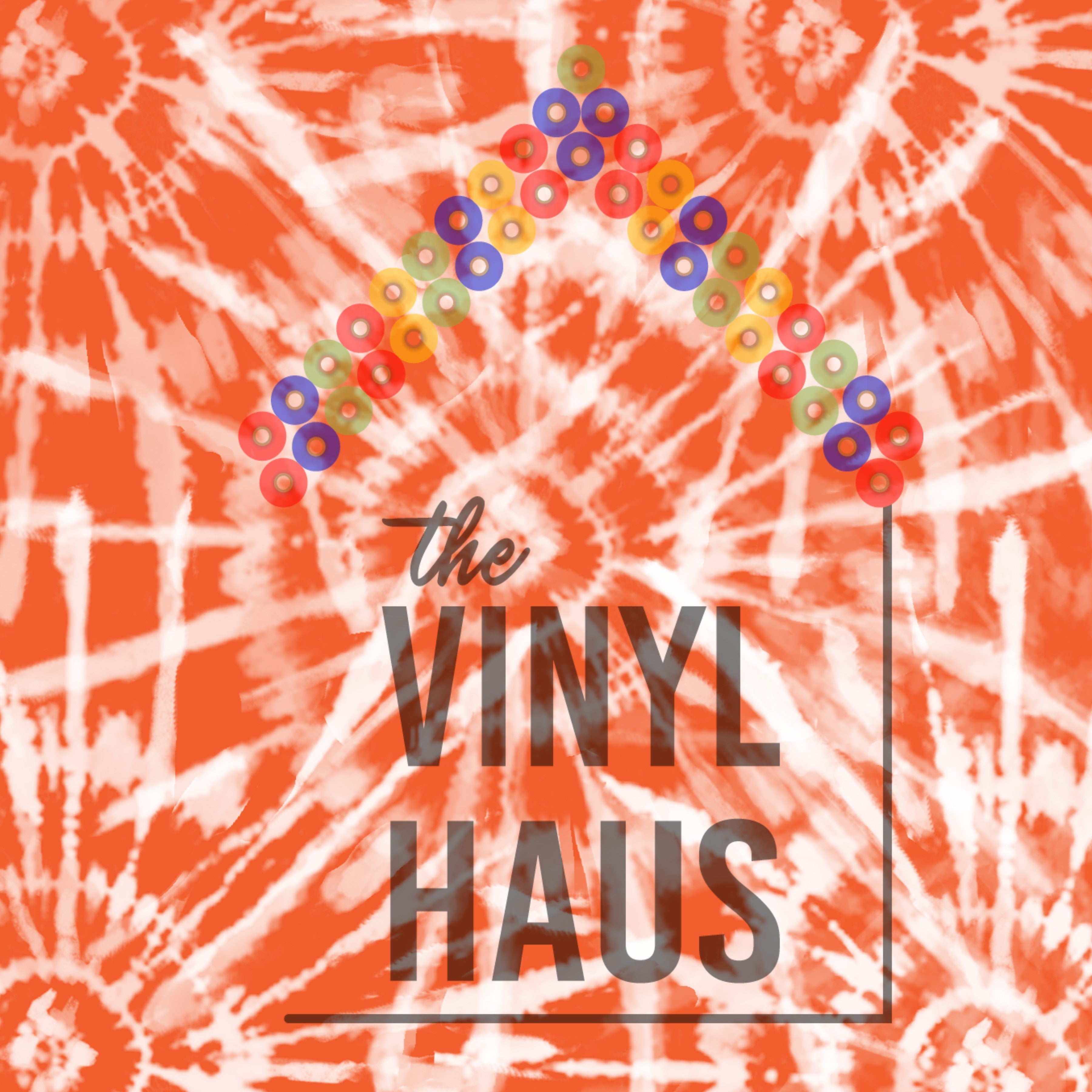 Orange and White Tie Dye Pattern Vinyl 12" x 12" - The Vinyl Haus Main image