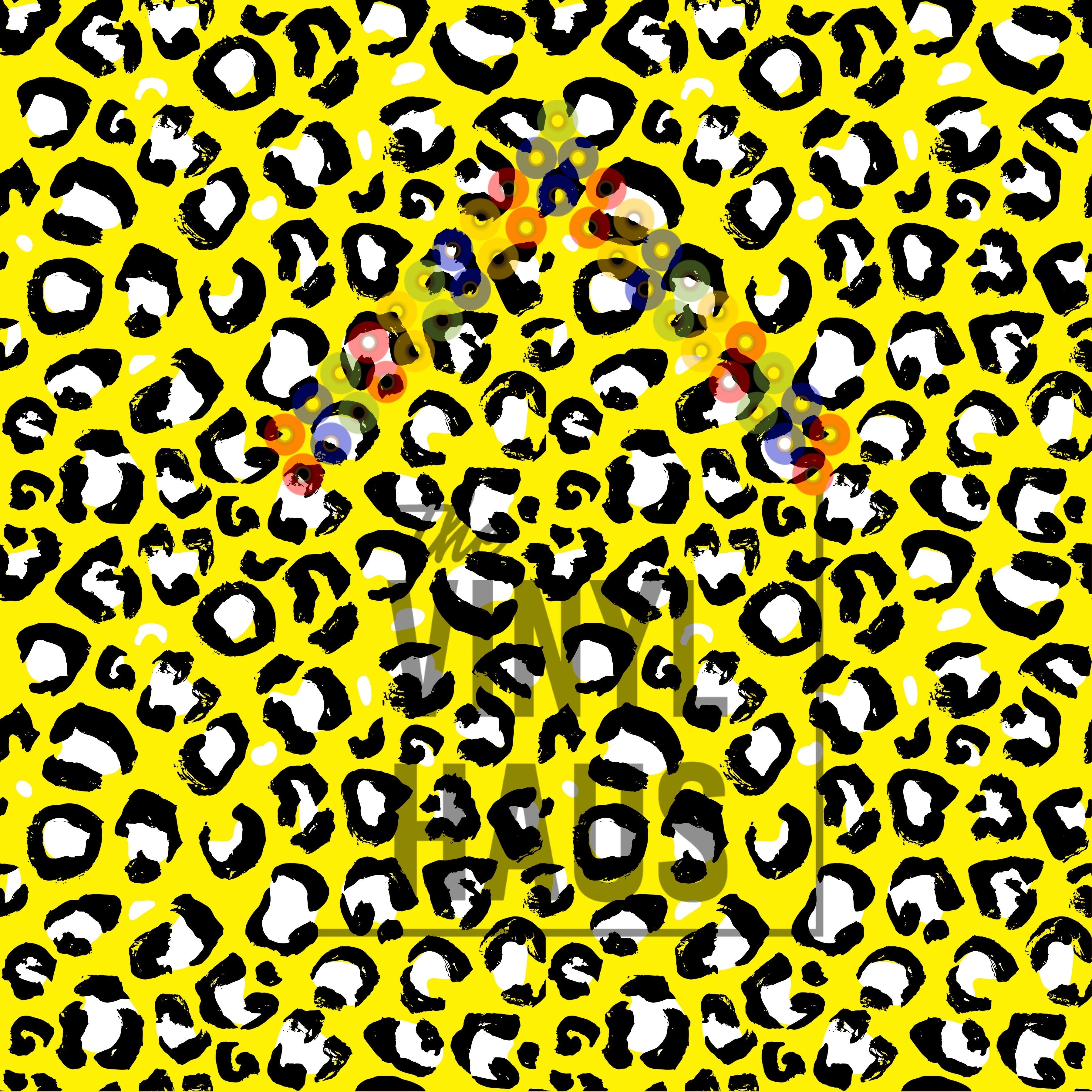 Yellow Cheetah Print Pattern Vinyl 12" x 12" - The Vinyl Haus