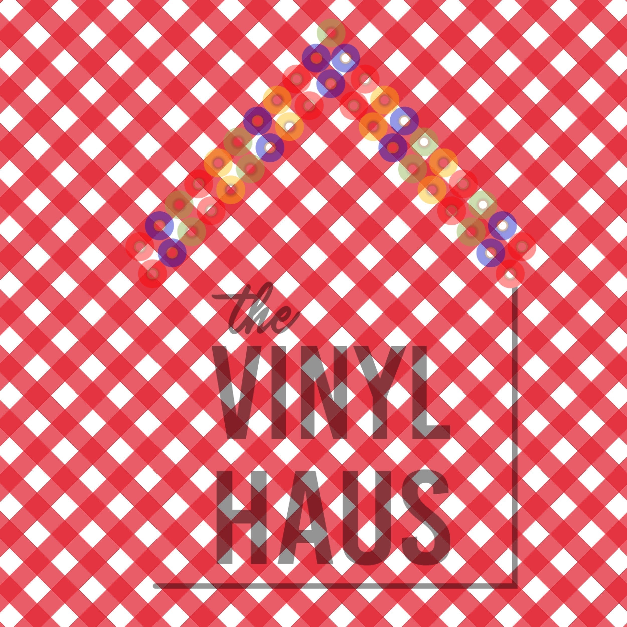 Red Gingham Pattern Vinyl 12" x 12" Secondary image