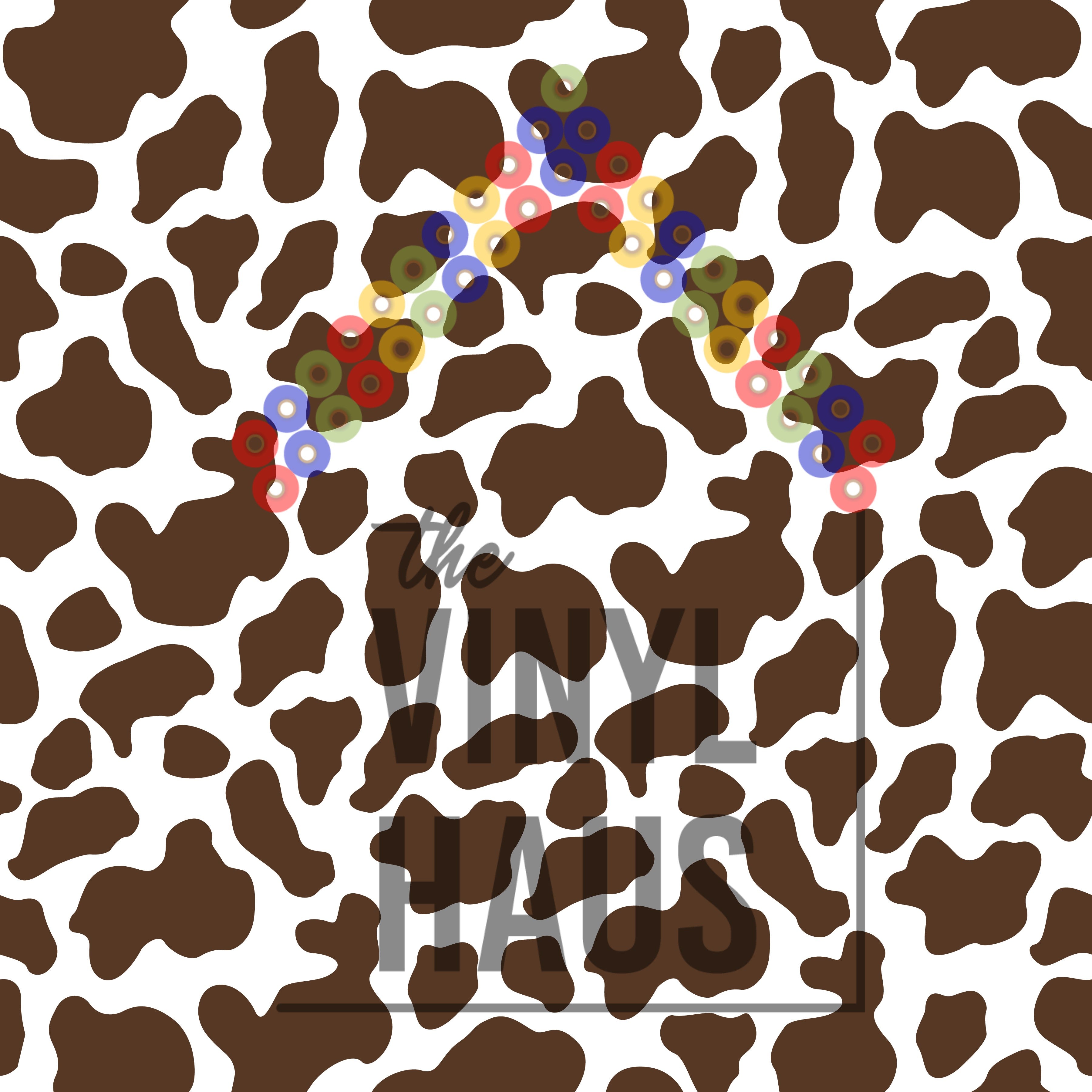 Brown and White Cow Pattern Vinyl 12" x 12" - The Vinyl Haus Main image