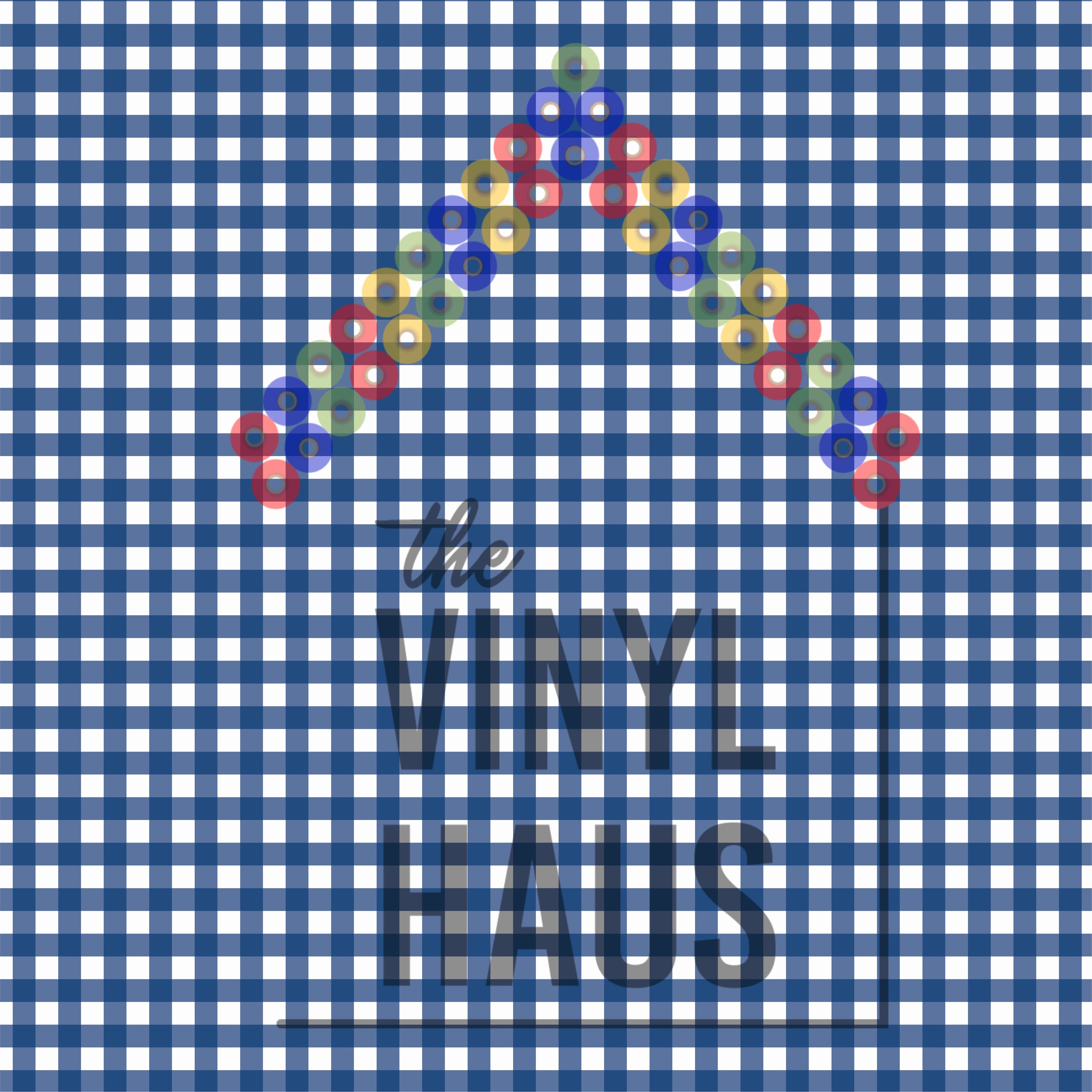 Blue Small Gingham Pattern Vinyl 12" x 12" - The Vinyl Haus Main image