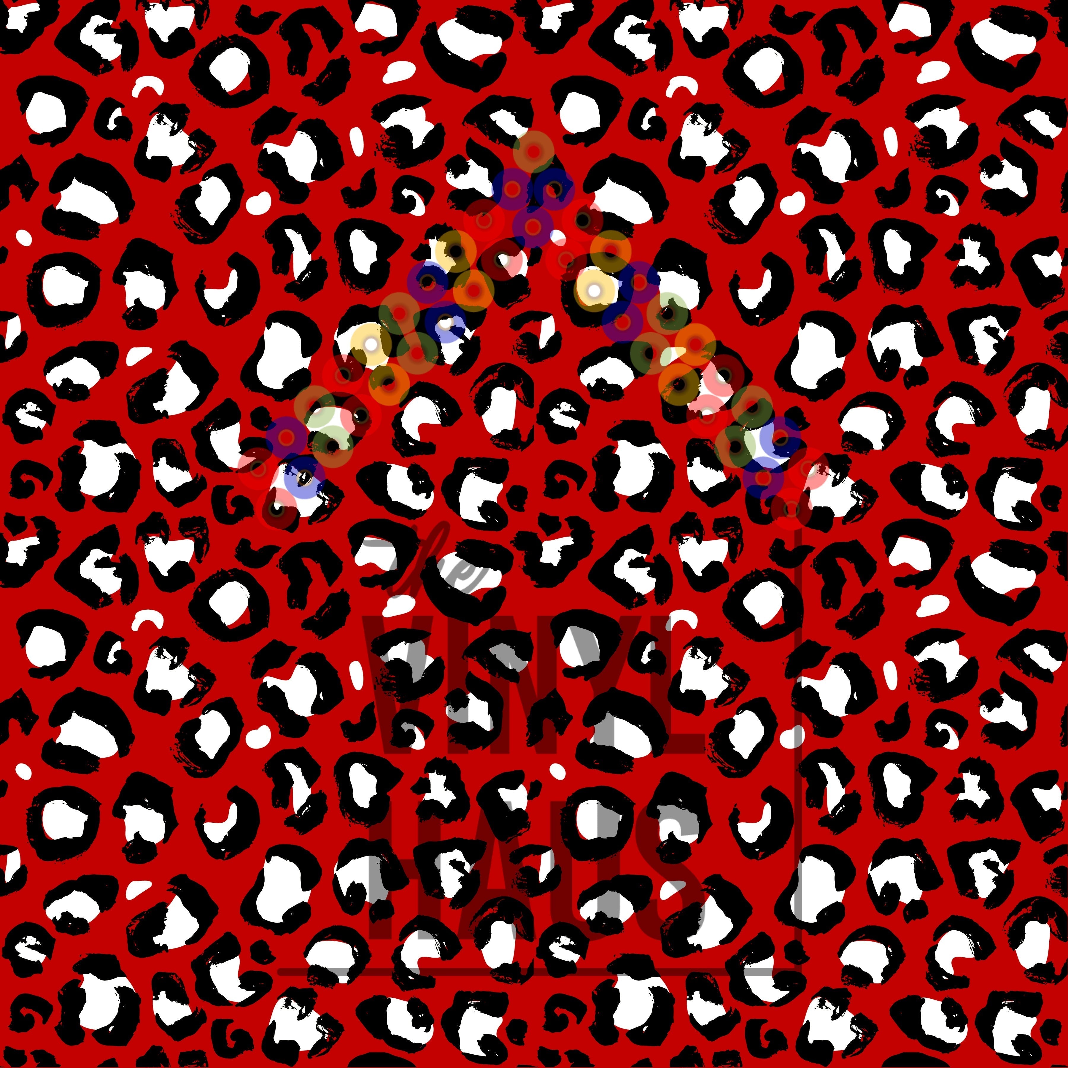 Red Cheetah Print Pattern Vinyl 12" x 12" - The Vinyl Haus