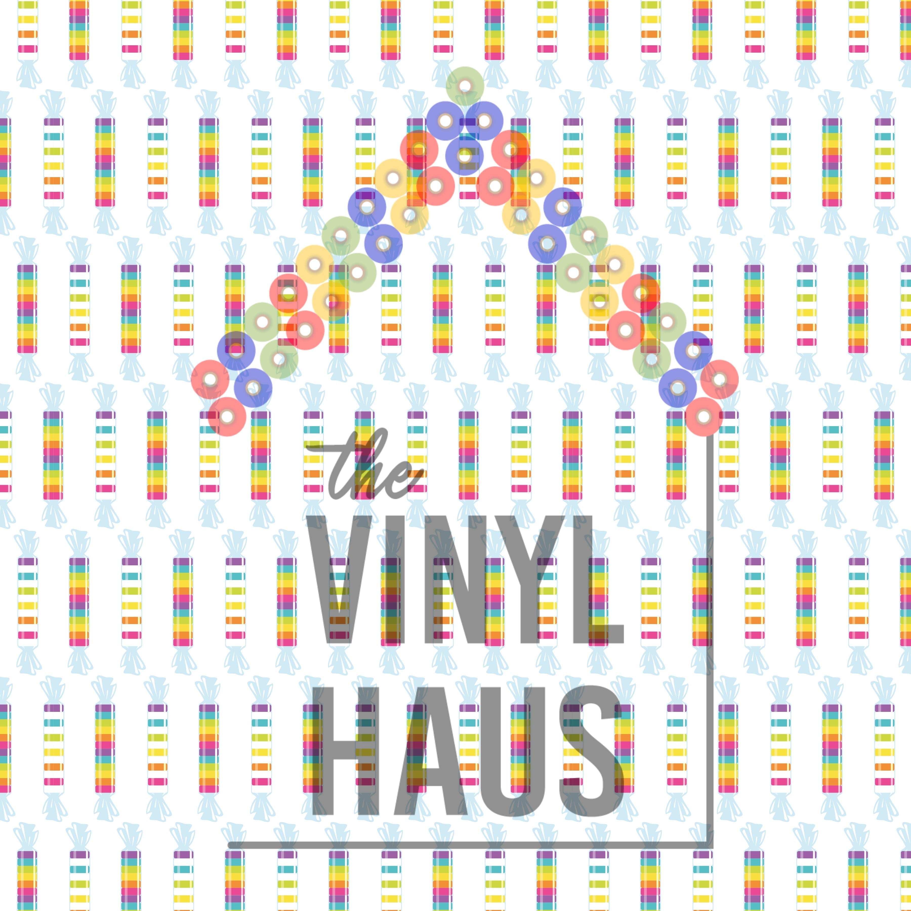 Candy Sweet Tarts Pattern Vinyl 12" x 12" - The Vinyl Haus Main image