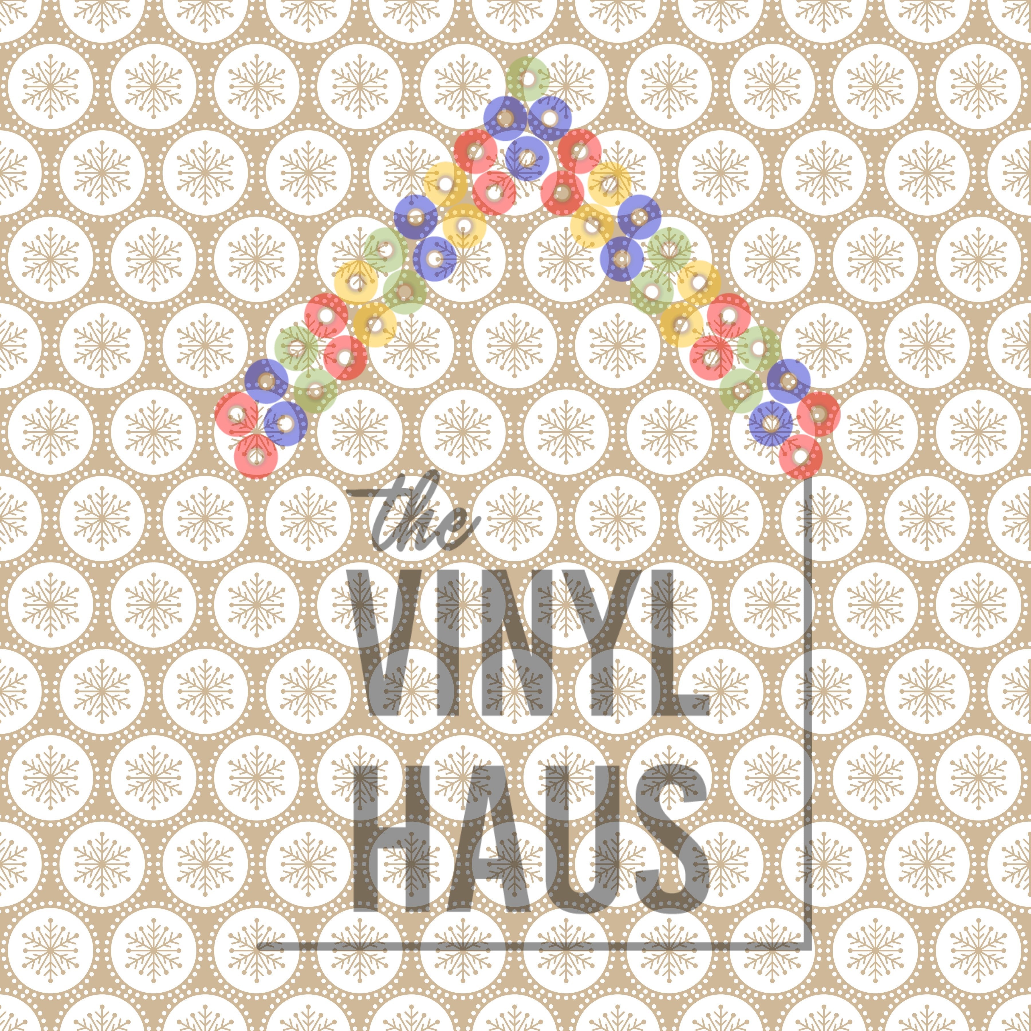 Cream and White Snow Flake Pattern Vinyl 12" x 12" - The Vinyl Haus Main image