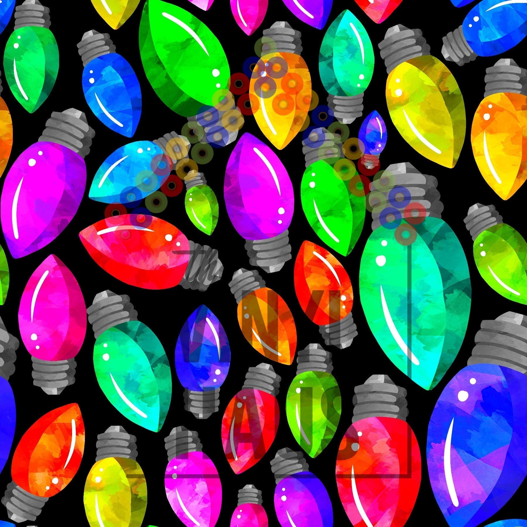 Christmas Lights Pattern Vinyl 12" x 12" - The Vinyl Haus Main image