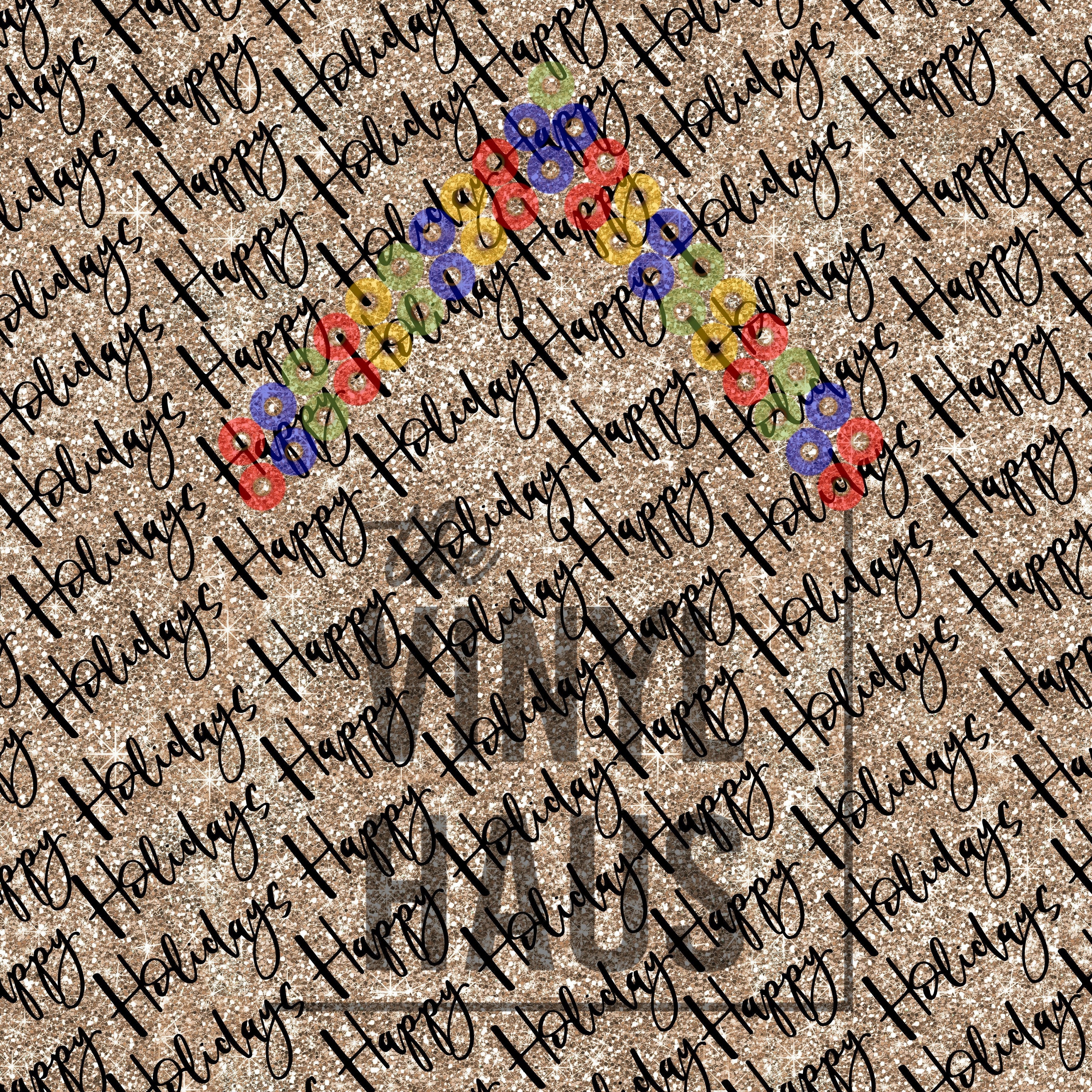 Happy Holiday Glitter Pattern Vinyl 12" x 12" - The Vinyl Haus Main image