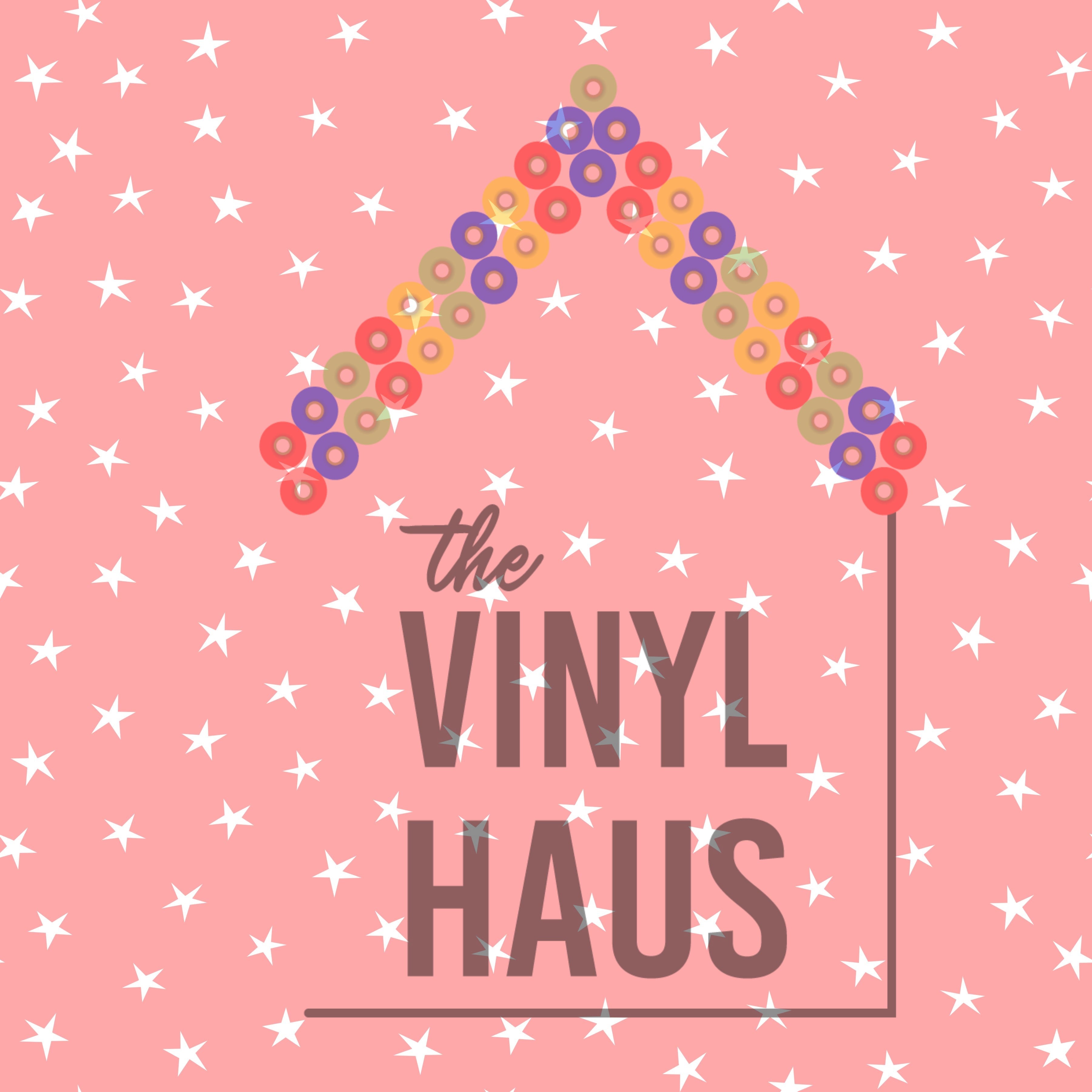 White Stars on a Pink Background Pattern Vinyl 12" x 12" - The Vinyl Haus