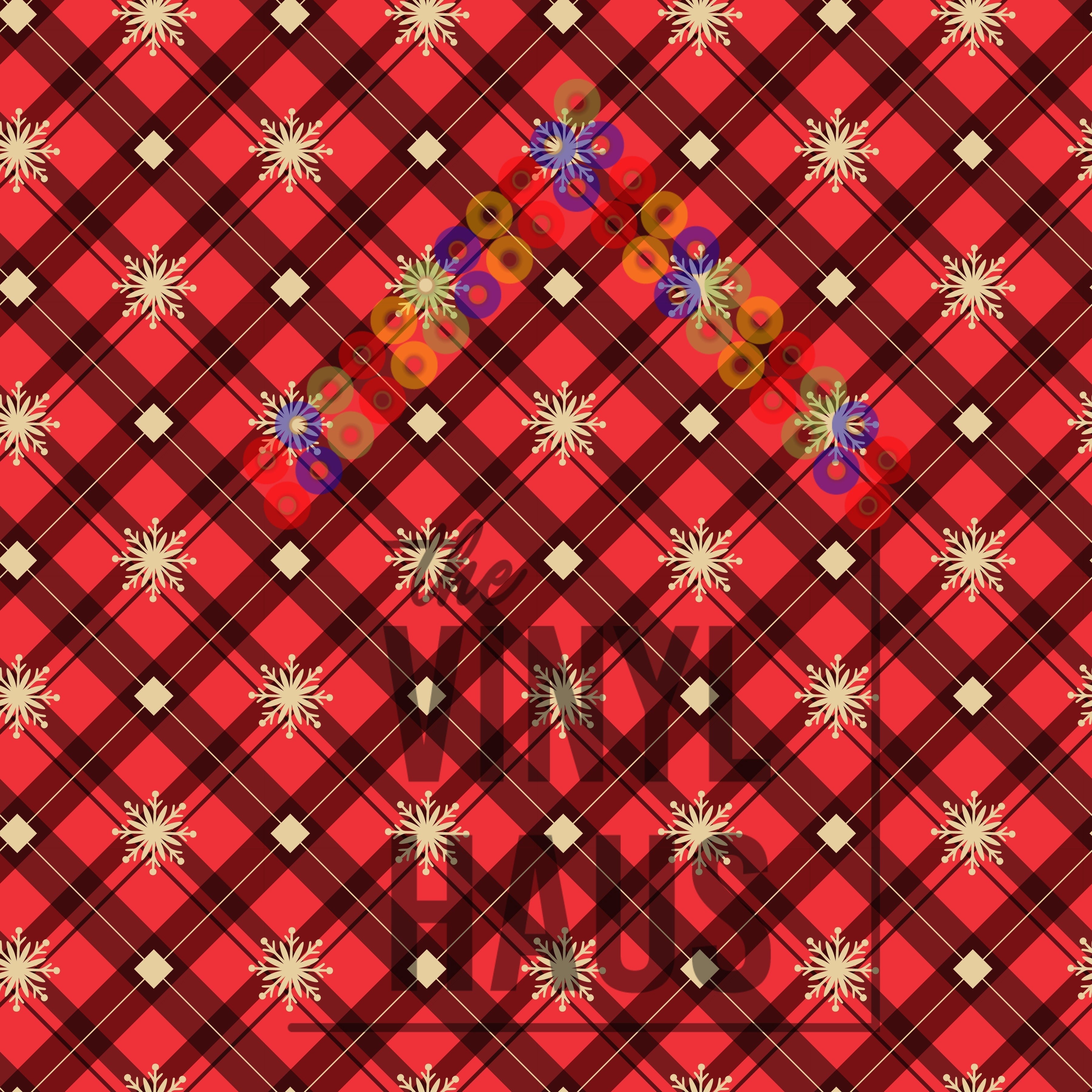 Christmas Snow Flake Plaid Pattern Vinyl 12" x 12" - The Vinyl Haus