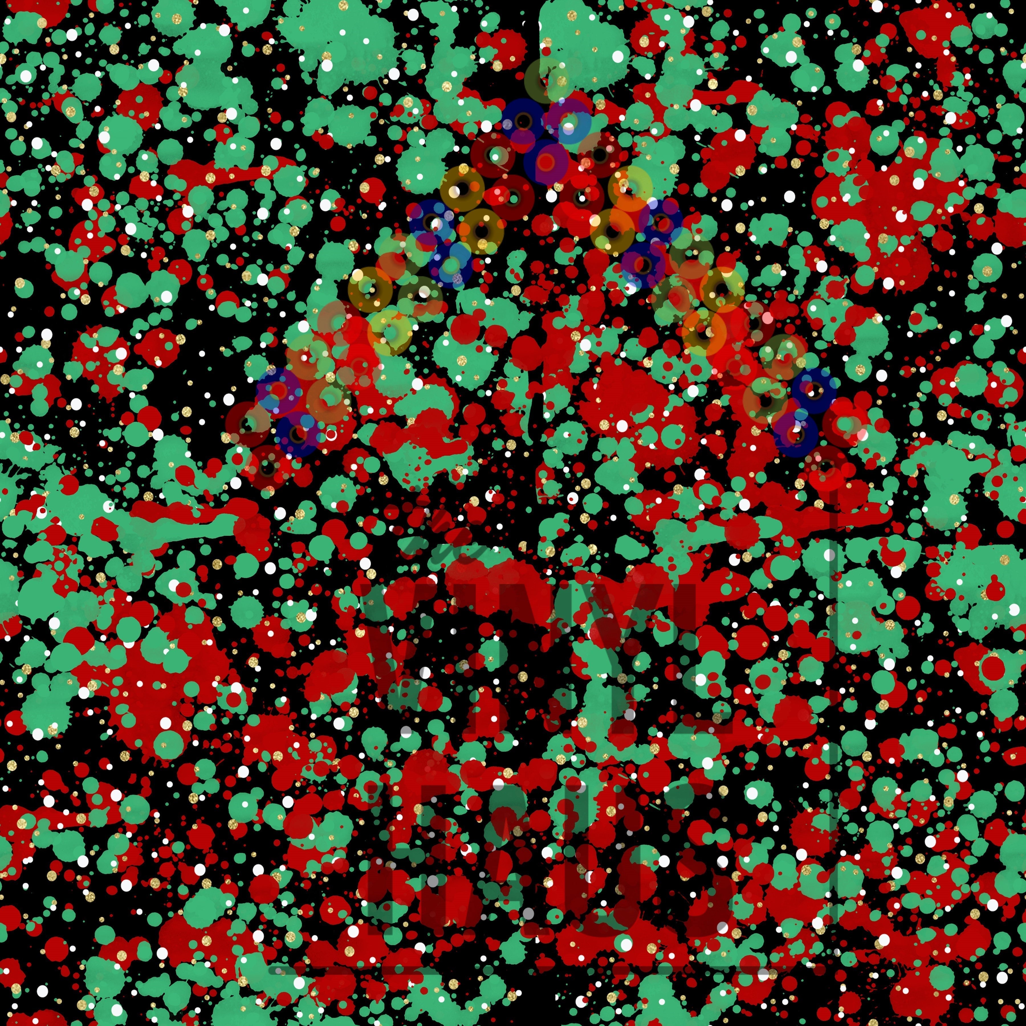 Christmas Paint Splatter Pattern Vinyl 12" x 12" - The Vinyl Haus