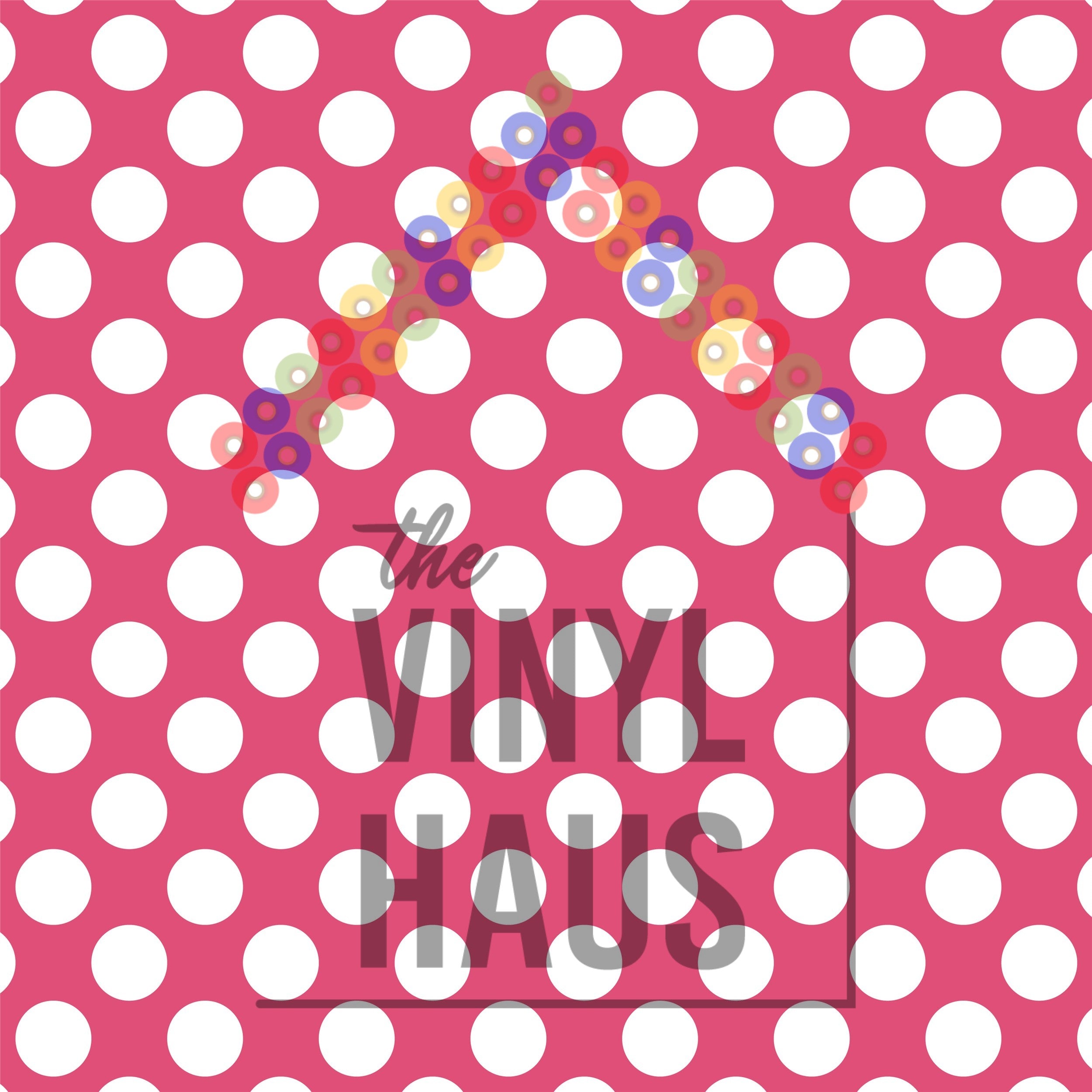 Pink and White Polka Dot Pattern Vinyl 12" x 12" - The Vinyl Haus Main image
