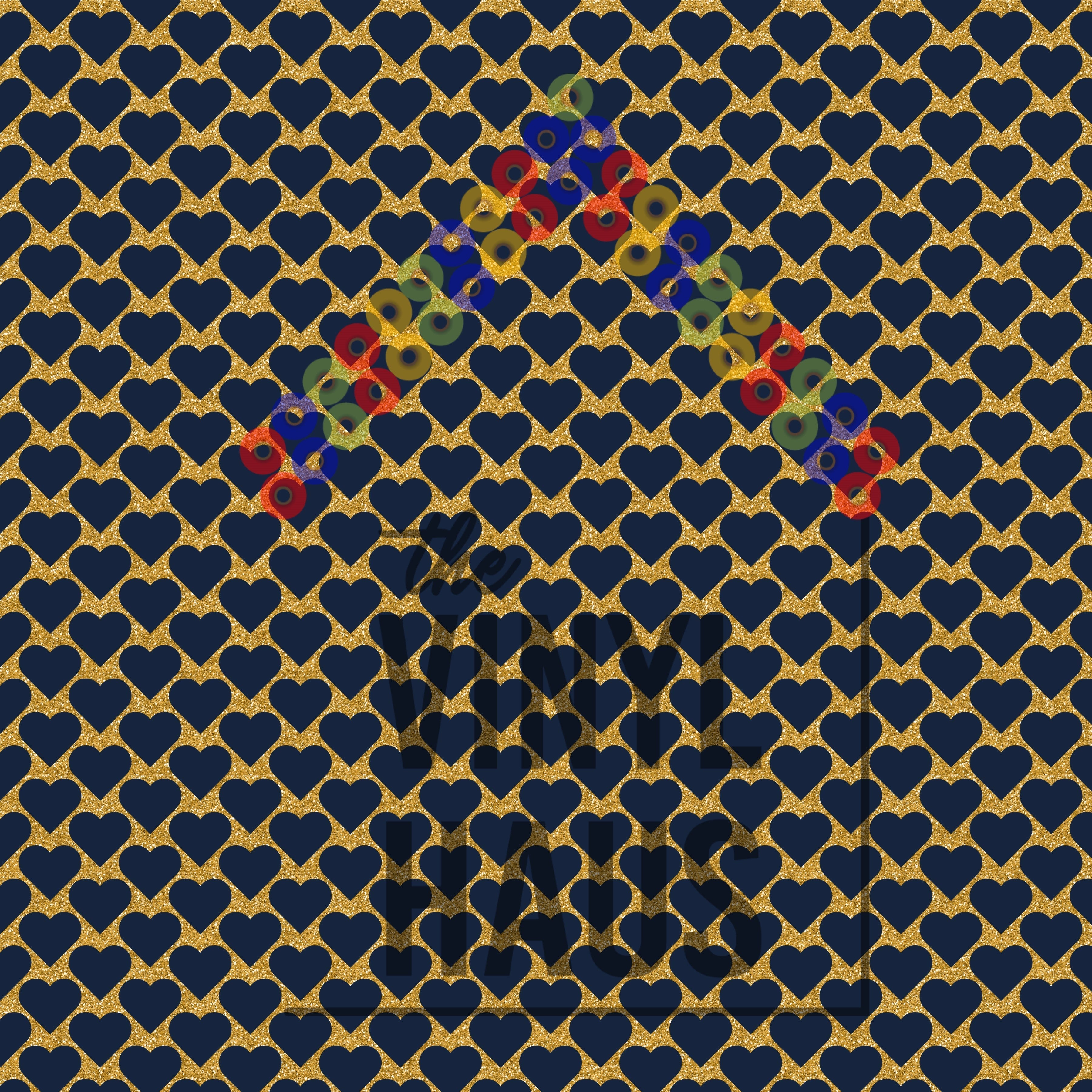 Valentine's Day Blue Hearts Pattern Vinyl 12" x 12" - The Vinyl Haus Main image