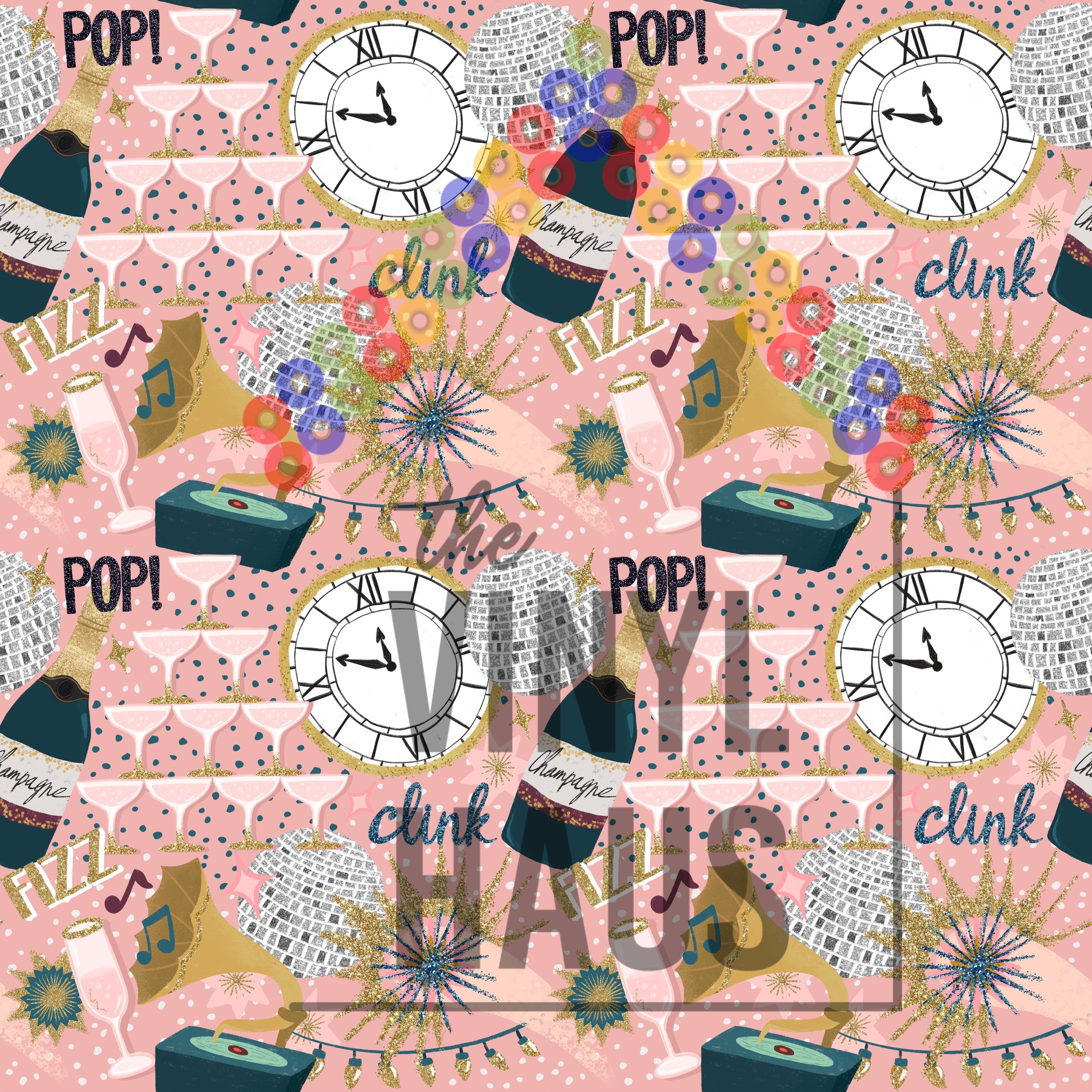 All Things New Year Pattern Vinyl 12" x 12" - The Vinyl Haus