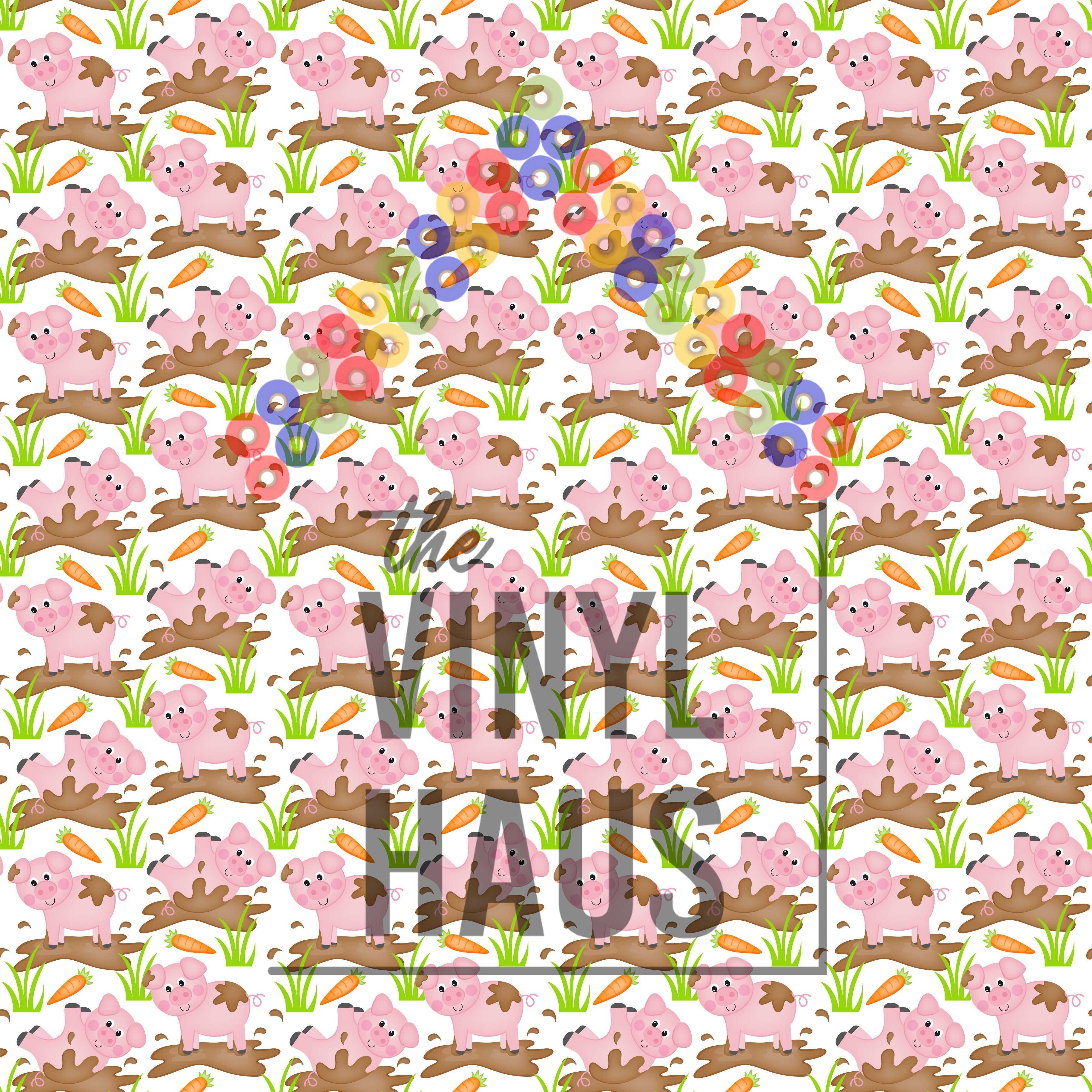 Farm Pig Pattern Vinyl 12" x 12" - The Vinyl Haus Main image