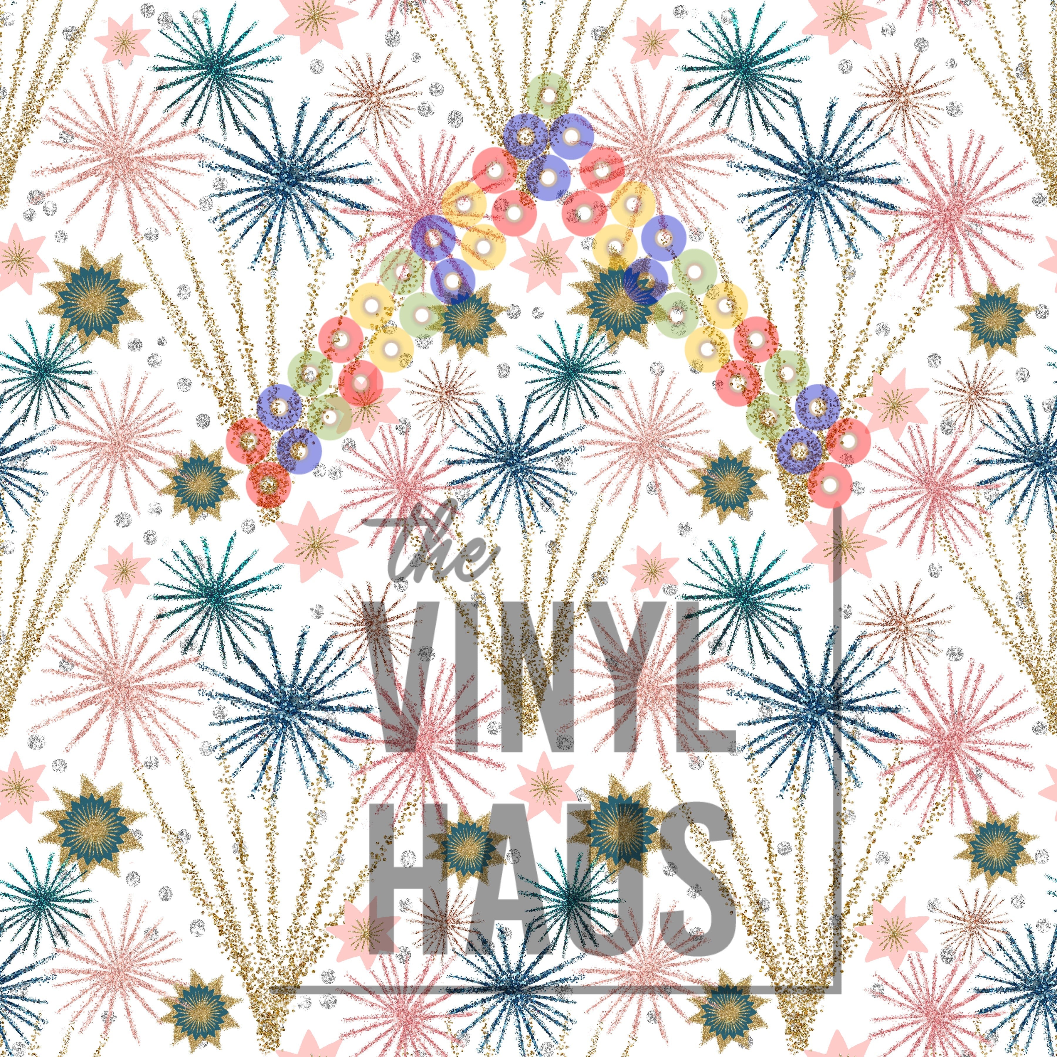 New Year's Fireworks Pattern Vinyl 12" x 12" - The Vinyl Haus Main image
