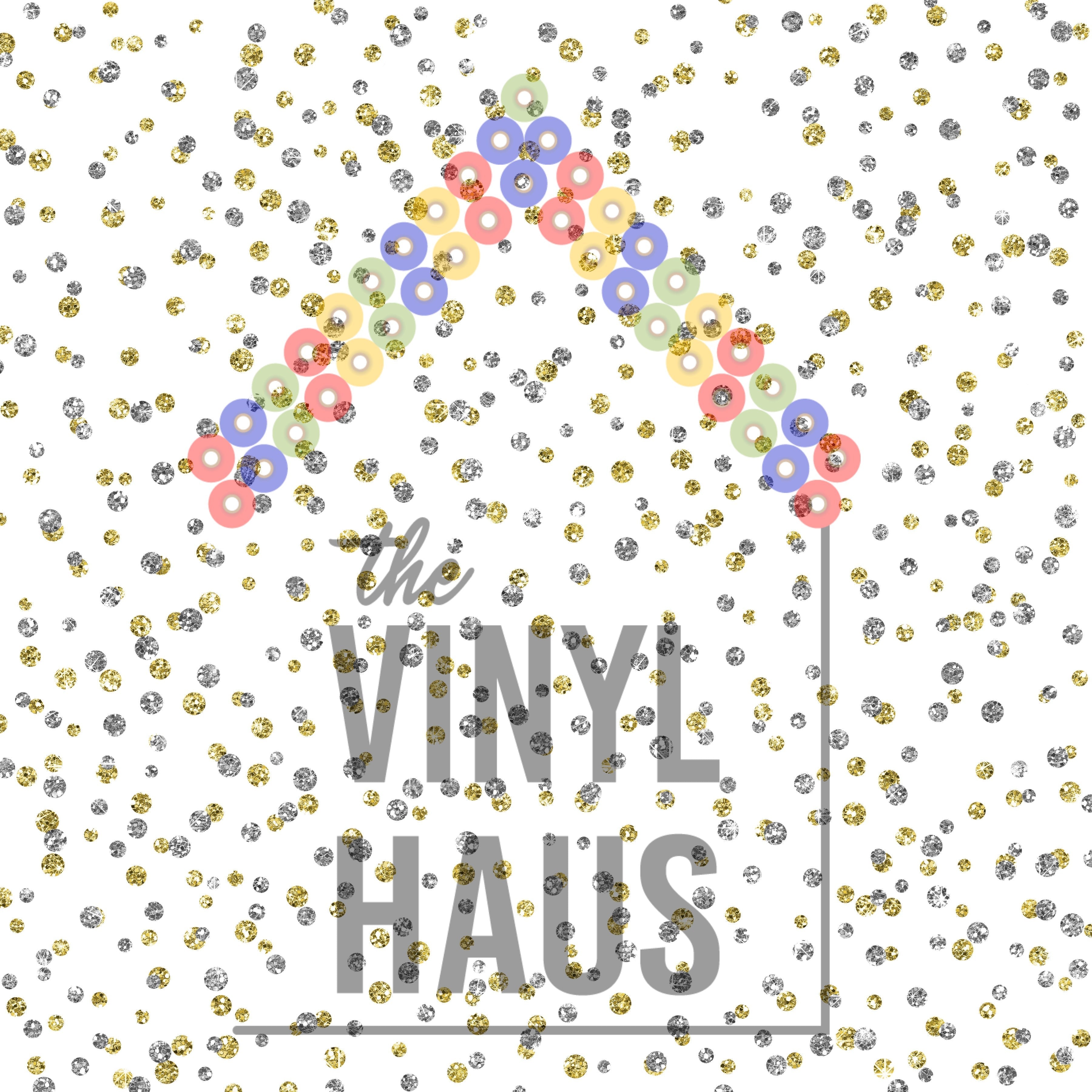New Year's Glitter Dots White Background Pattern Vinyl 12" x 12" - The Vinyl Haus Main image