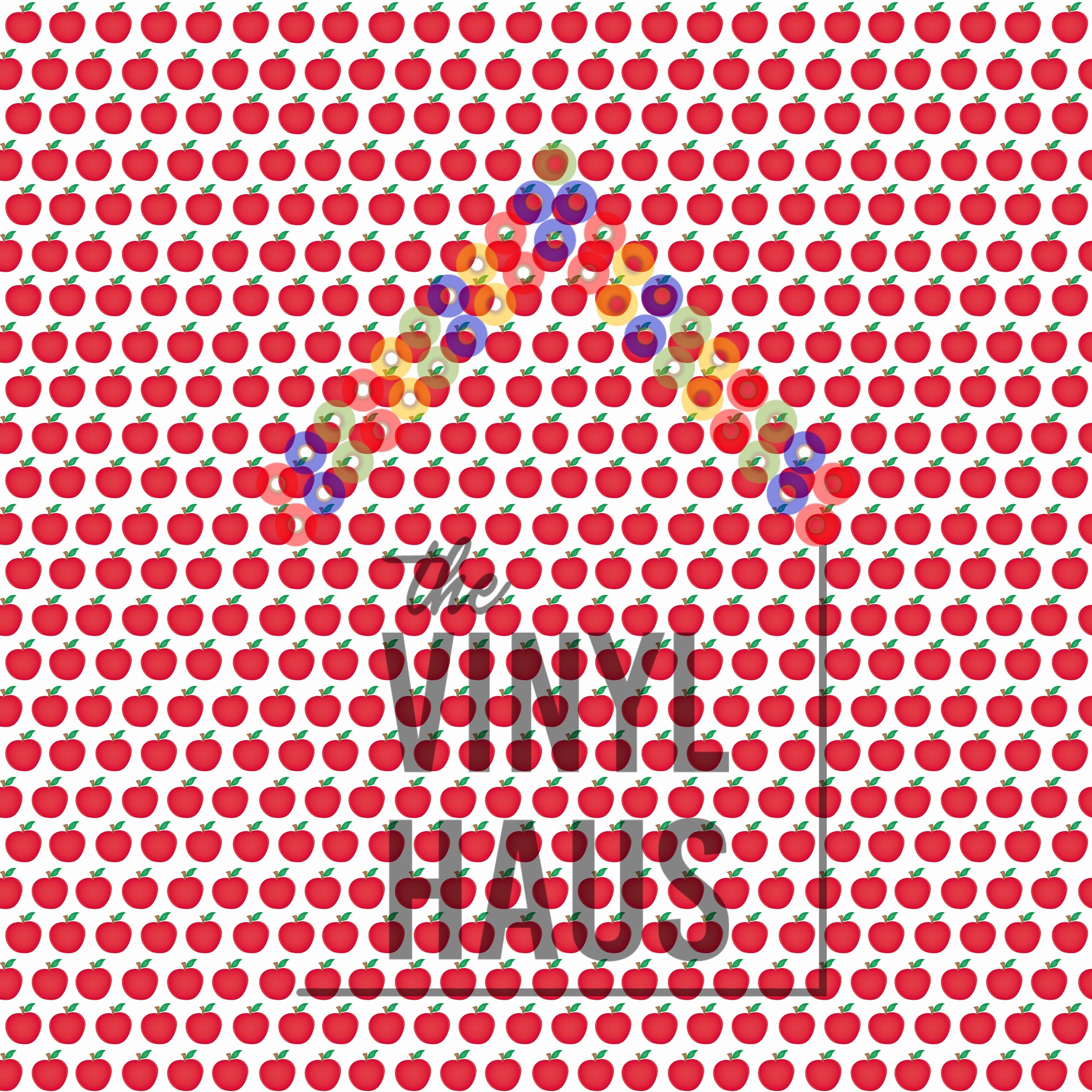 Red Apple Pattern Vinyl 12" x 12" - The Vinyl Haus