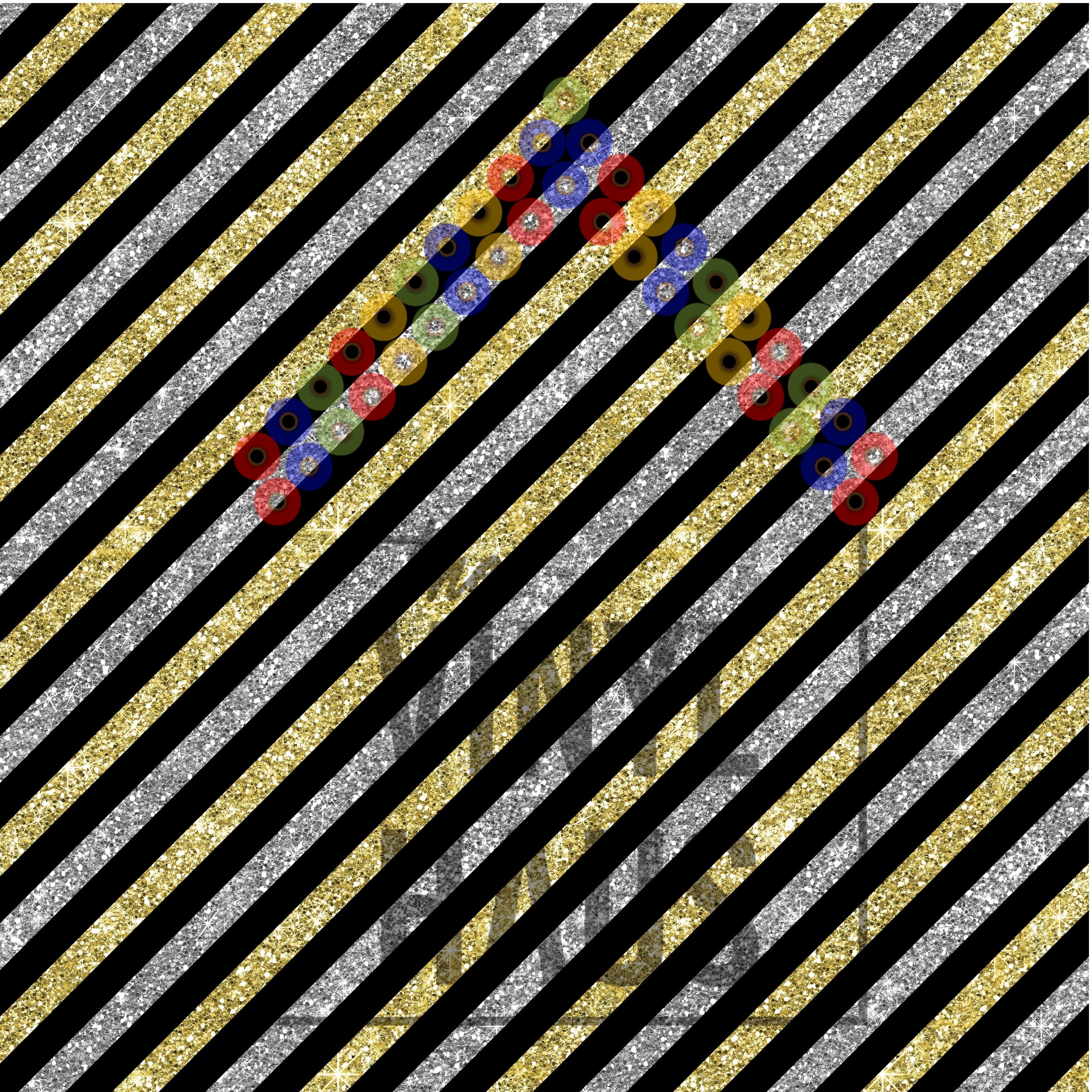 New Year's Glitter Diagonal Stripes Pattern Vinyl 12" x 12" - The Vinyl Haus
