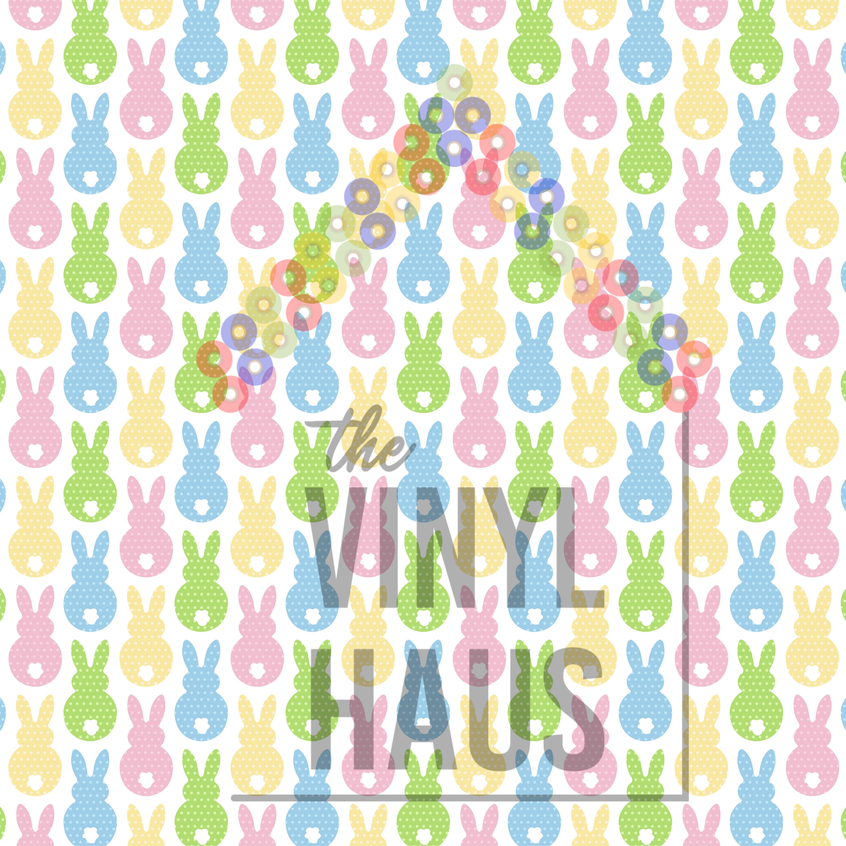 Pastel Easter Bunnies Pattern Vinyl 12" x 12" - The Vinyl Haus Main image