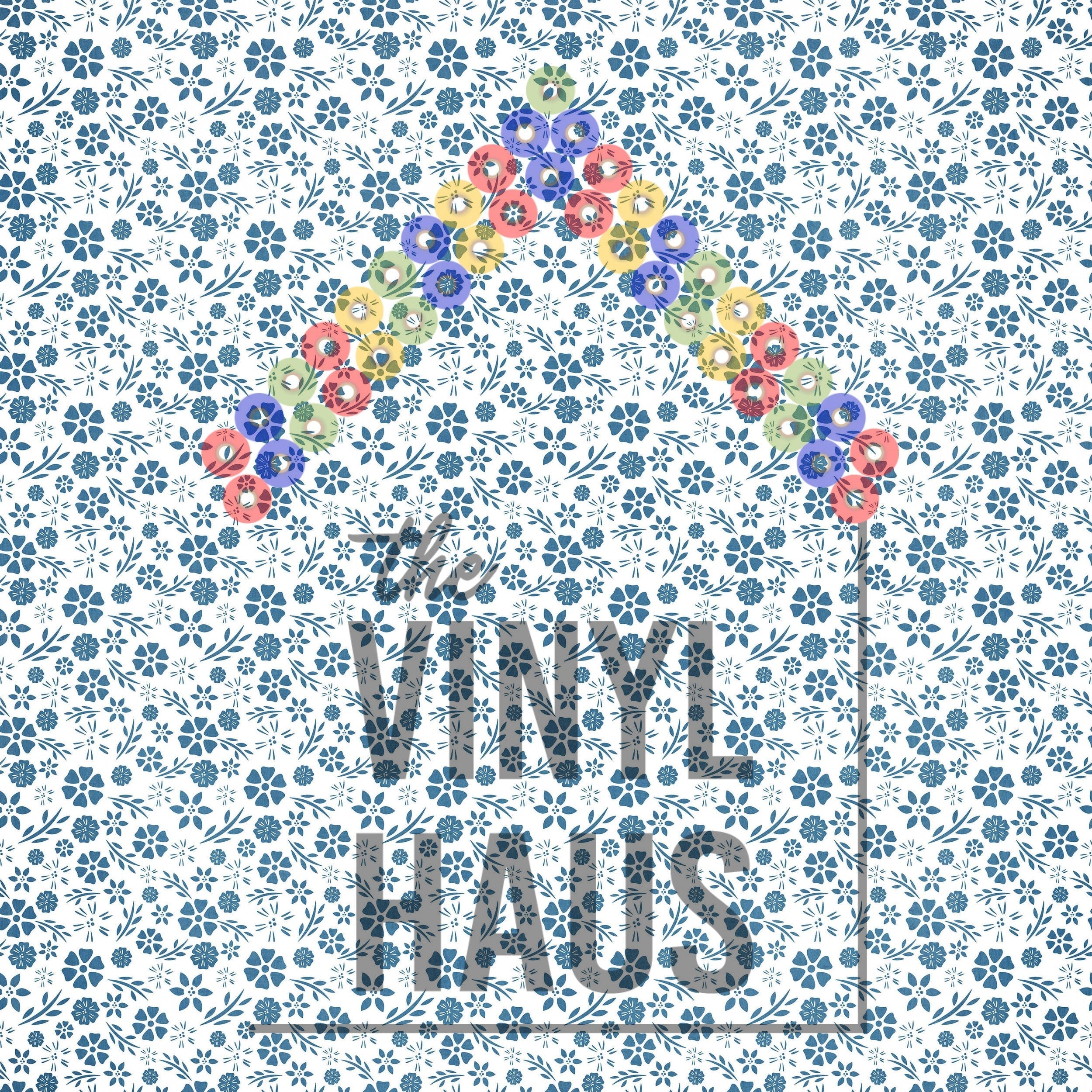 Blue Floral Pattern Vinyl 12" x 12" - The Vinyl Haus Main image