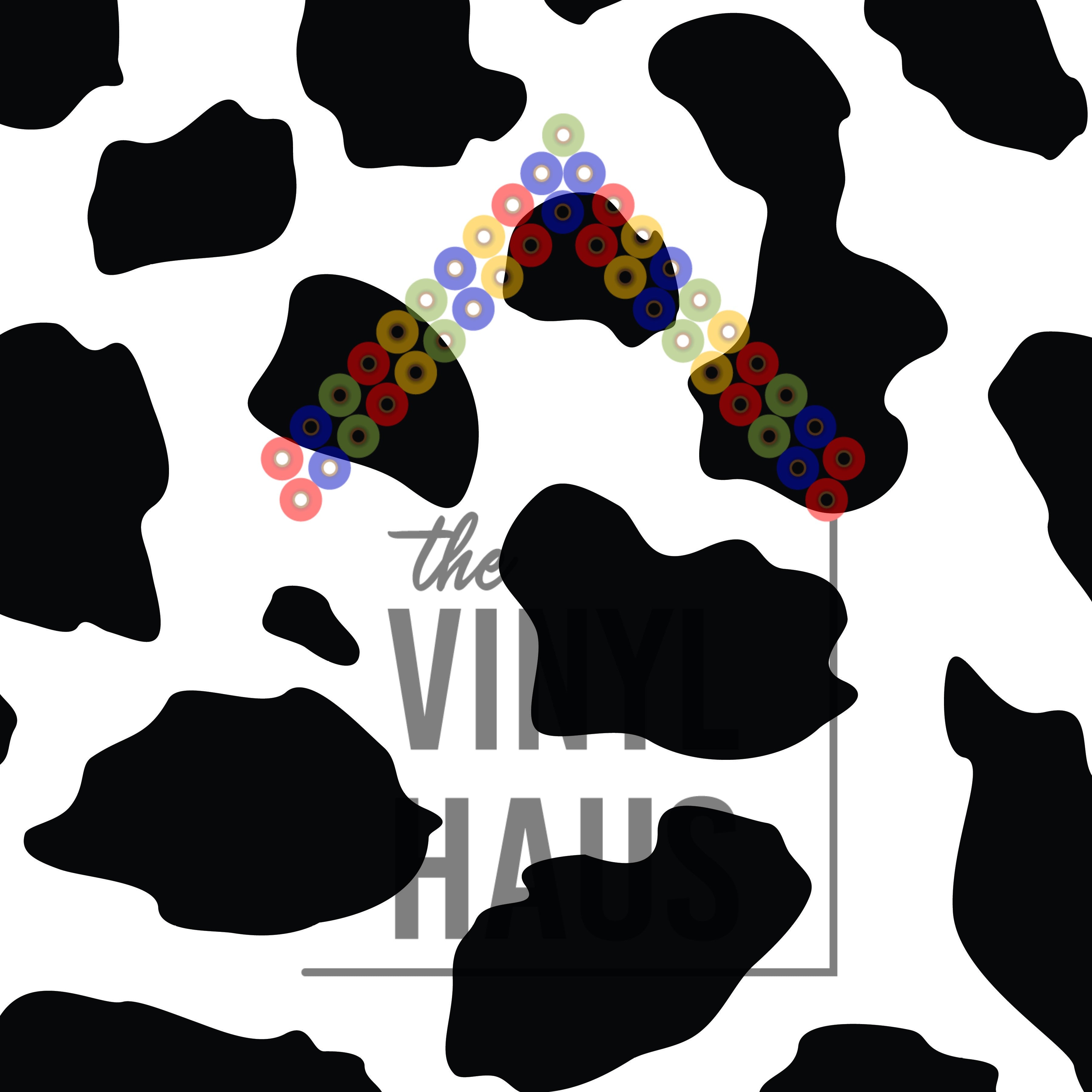 Black and White Cow Pattern Vinyl 12" x 12" - The Vinyl Haus Main image