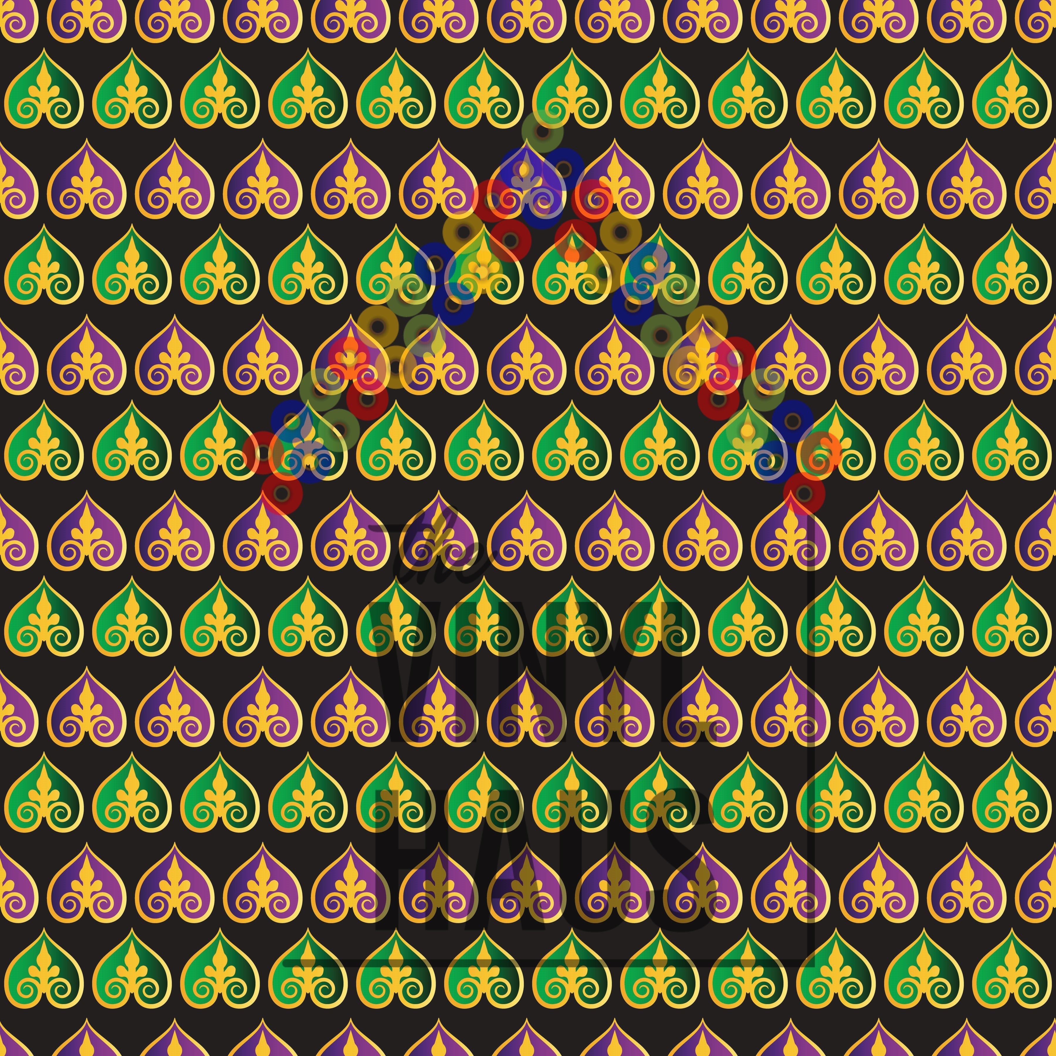 Mardi Gras Pattern Vinyl 12" x 12" - The Vinyl Haus Main image