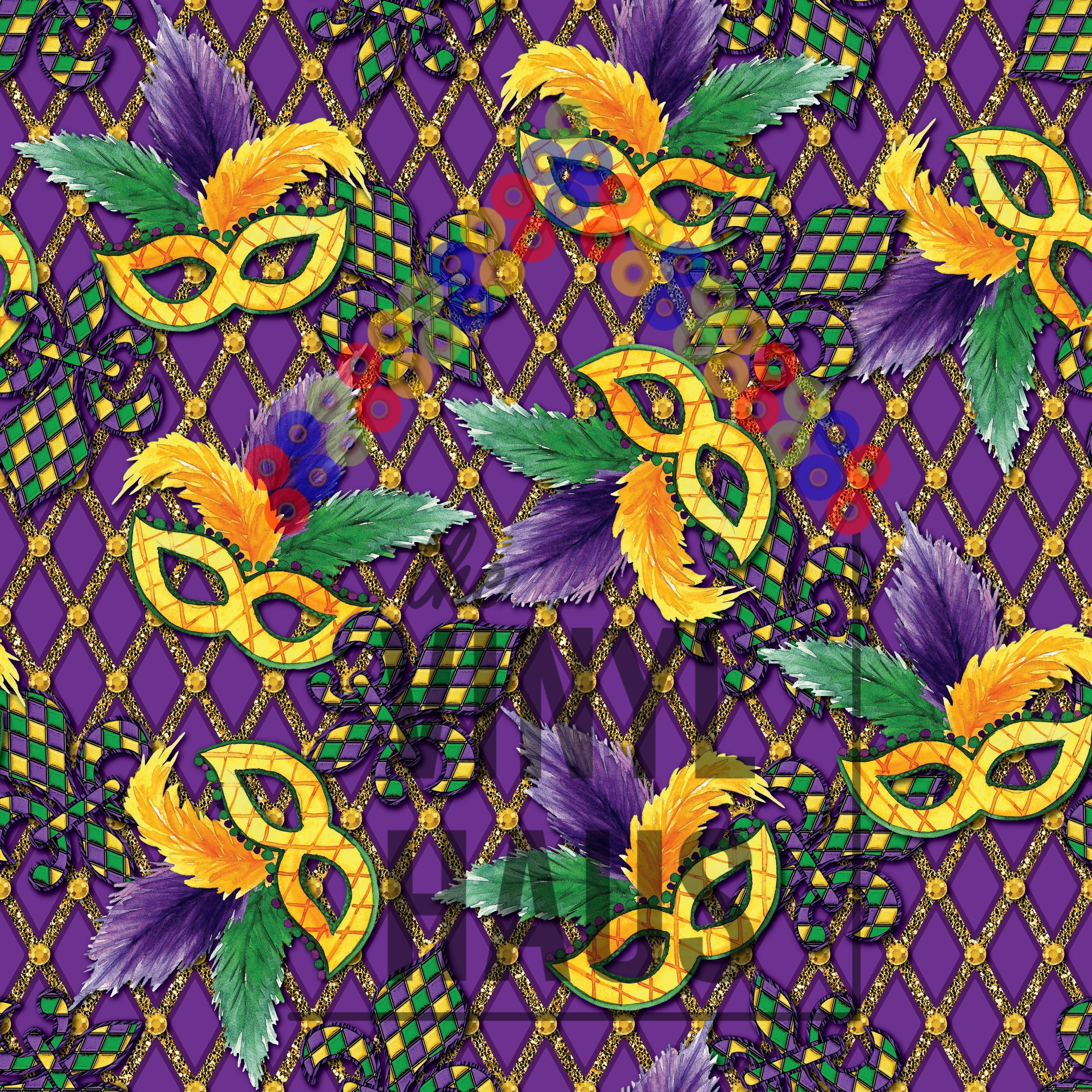 Mardi Gras Mask Vinyl 12" x 12" - The Vinyl Haus