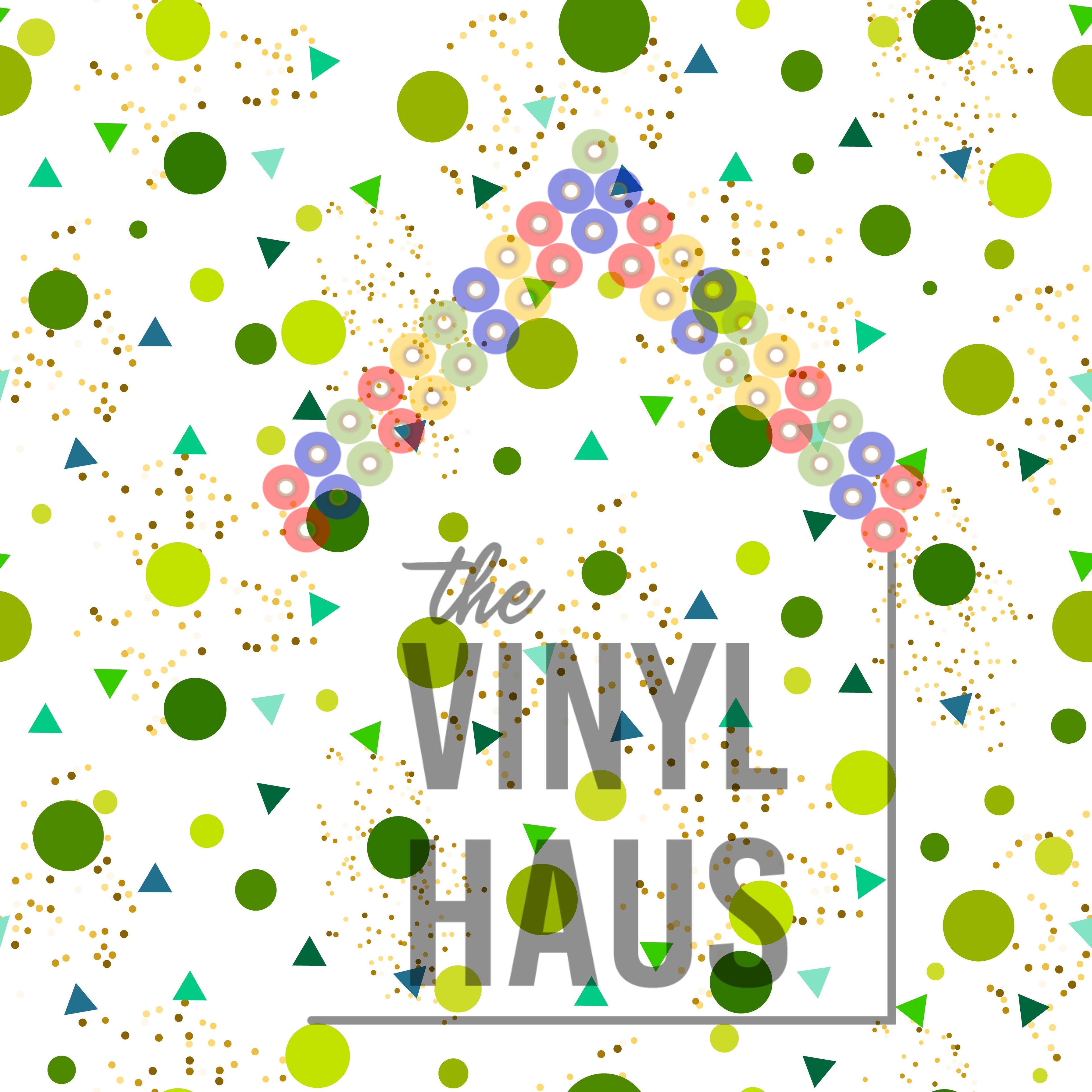 Green Confetti Pattern Vinyl 12" x 12 - The Vinyl Haus