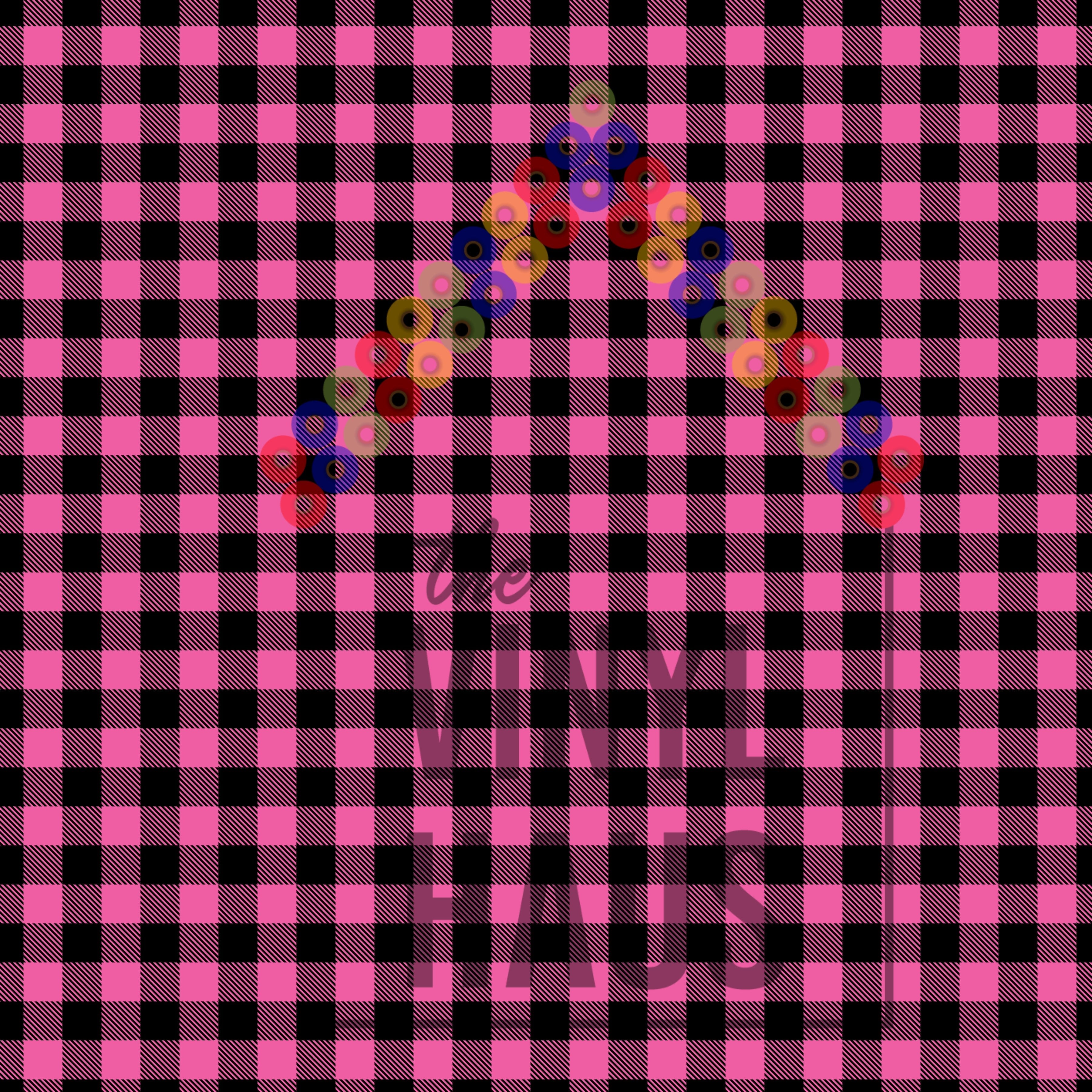 Dark Pink and Black Buffalo Plaid Pattern Vinyl 12" x 12" - The Vinyl Haus