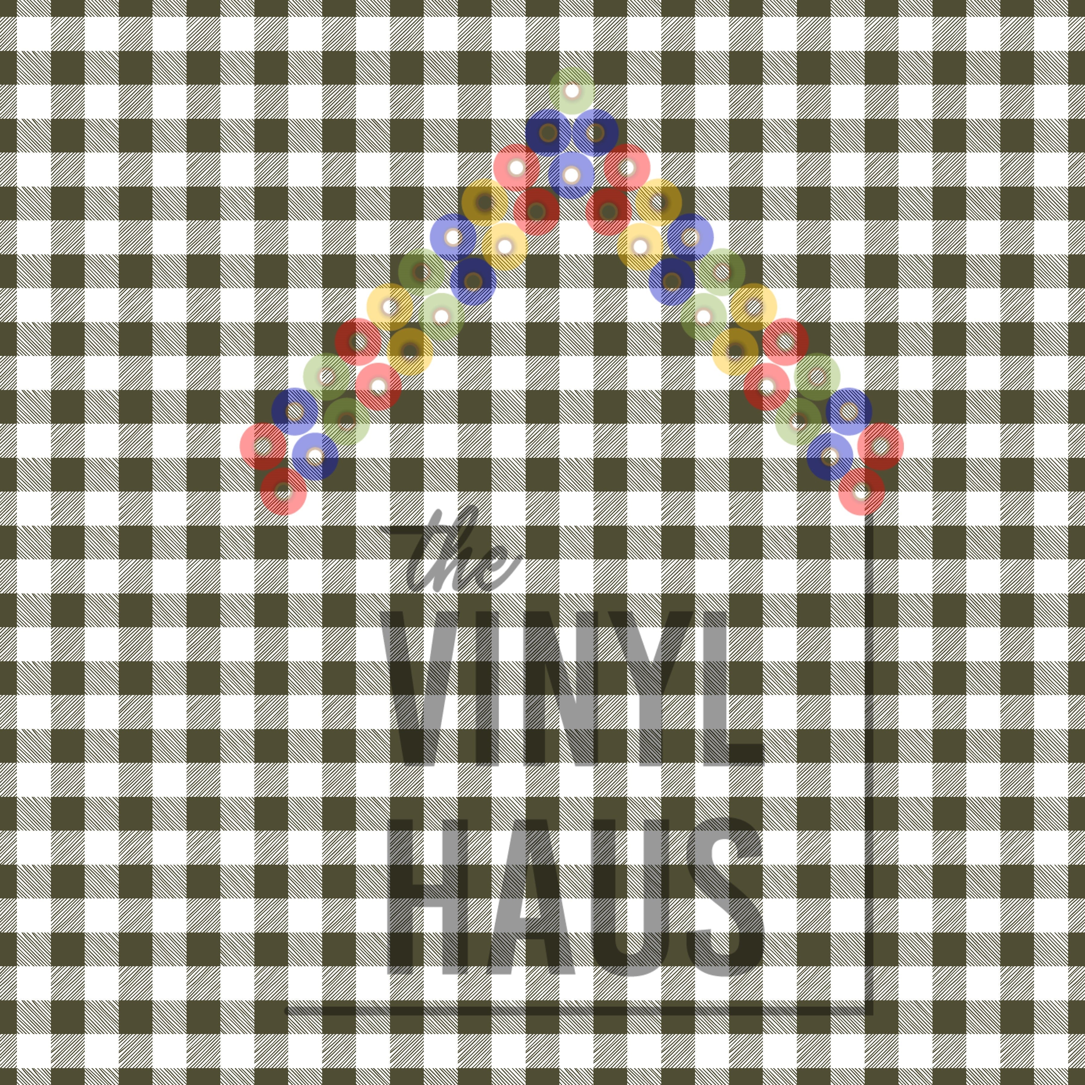 Olive and White Buffalo Plaid Pattern Vinyl 12" x 12" - The Vinyl Haus