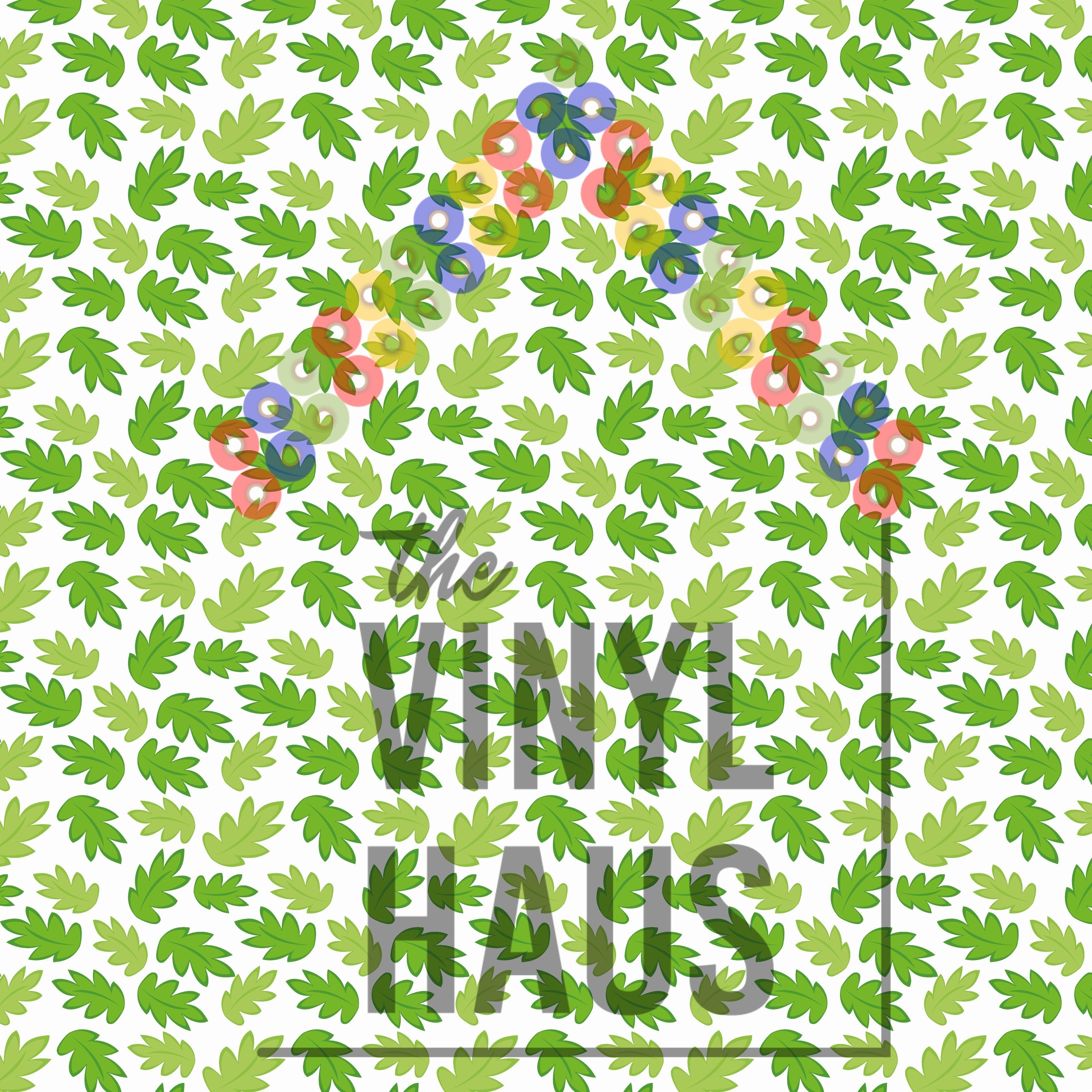 Green Leaf Pattern Vinyl 12" x 12 - The Vinyl Haus