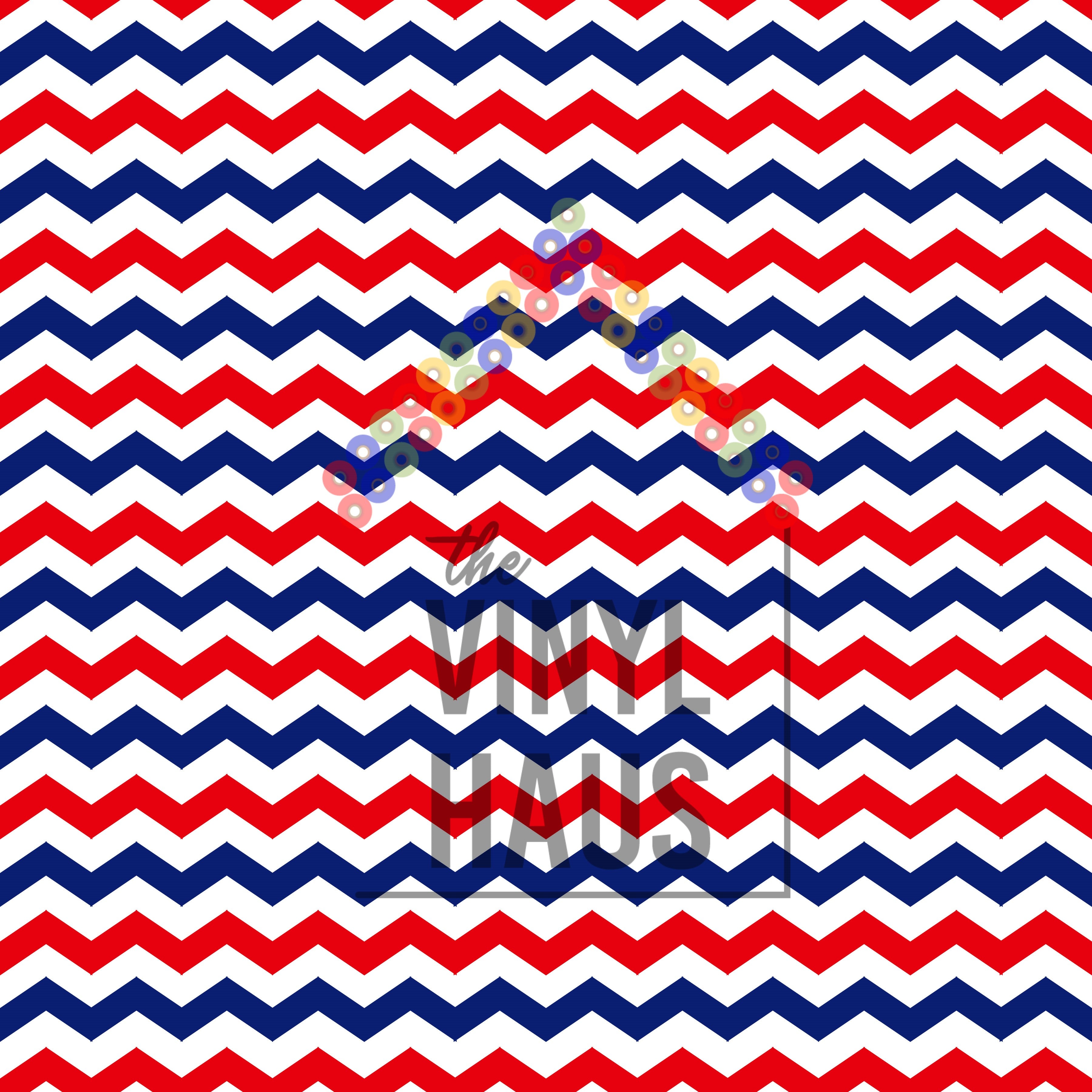 Red White and Blue Chevron Pattern Vinyl 12" x 12" - The Vinyl Haus Main image