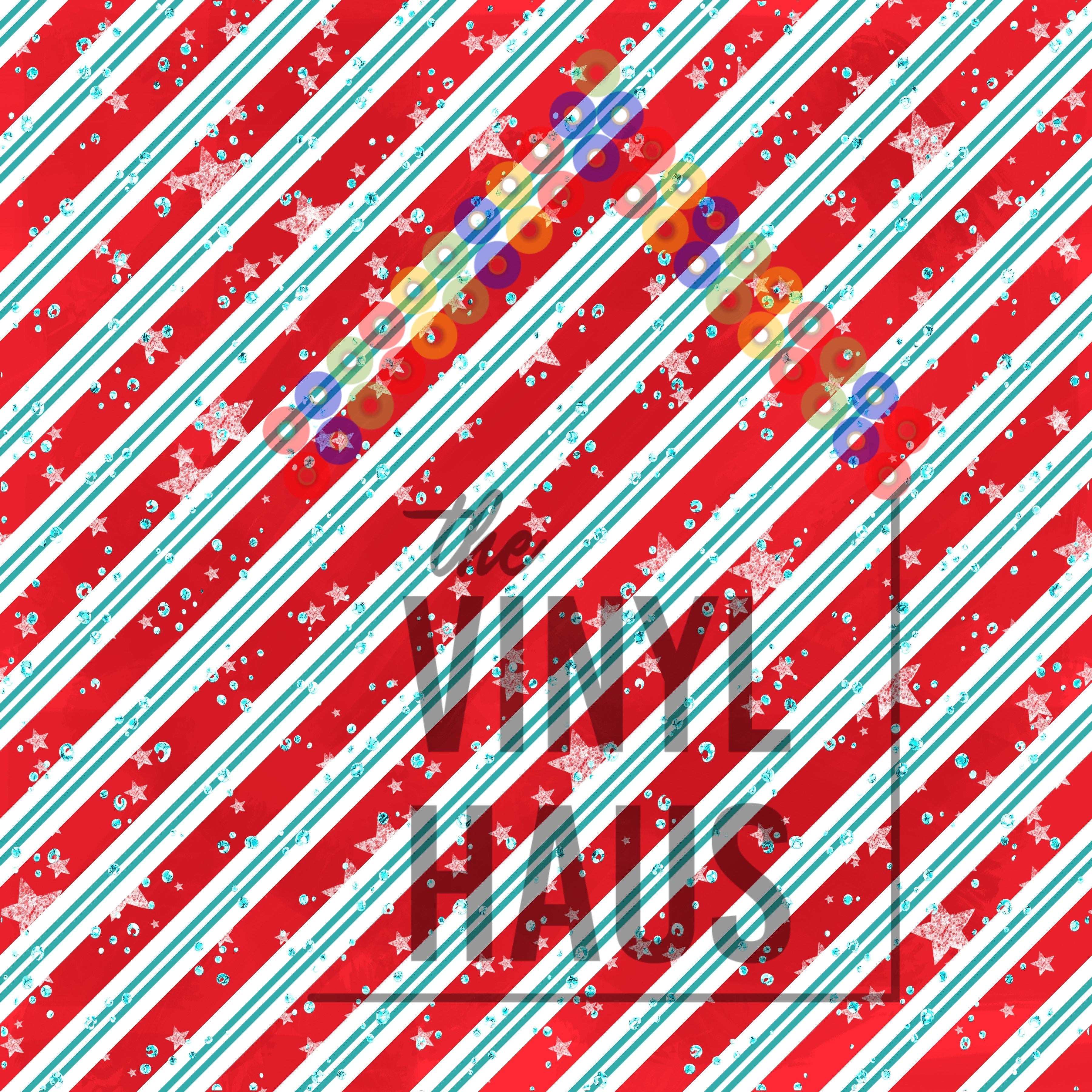 4th of July Stripes Pattern Vinyl 12" x 12" - The Vinyl Haus Main image